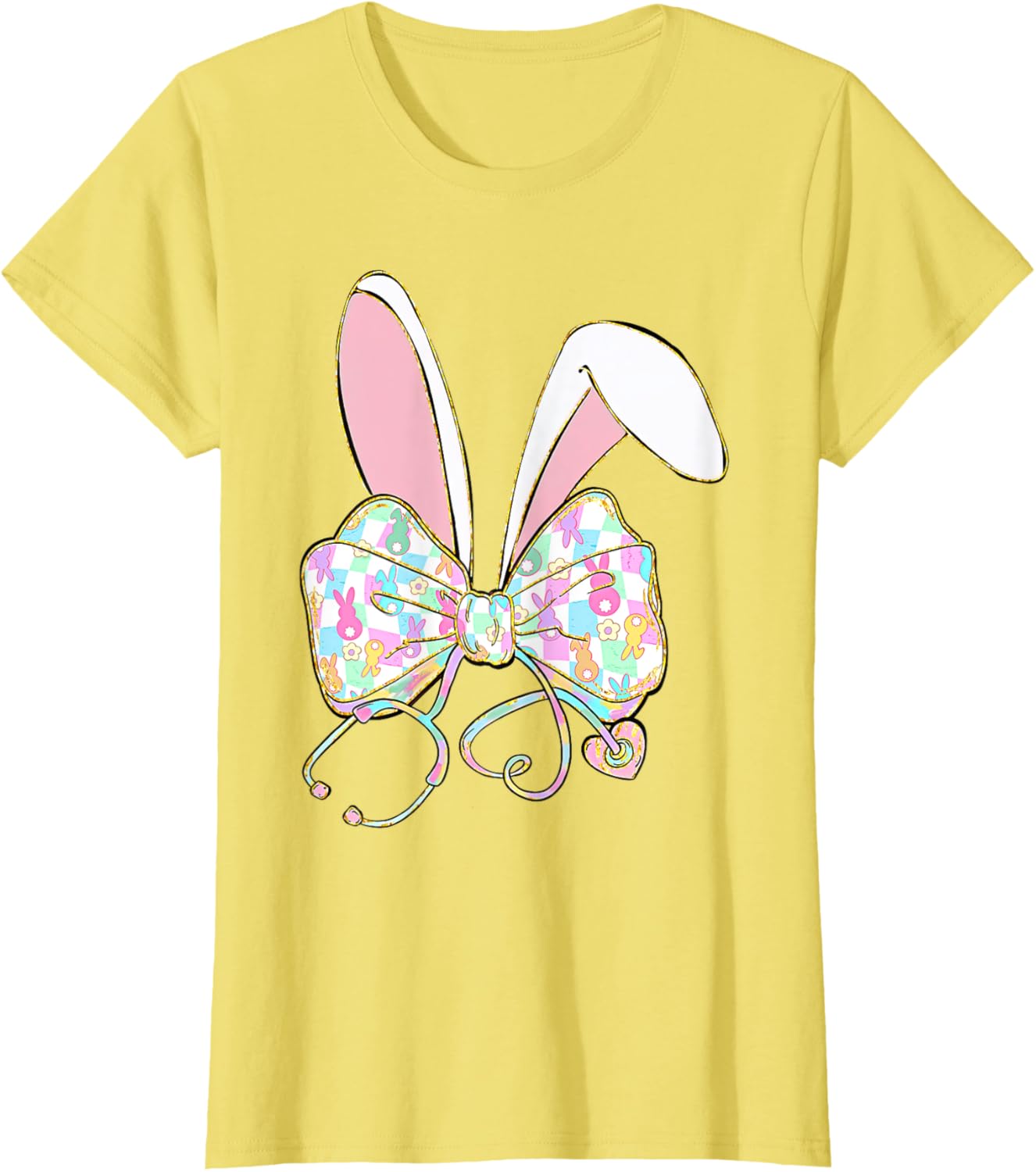 Easter Bunny Nurse Coquette Bow Nurse Easter Day For Women T-Shirt