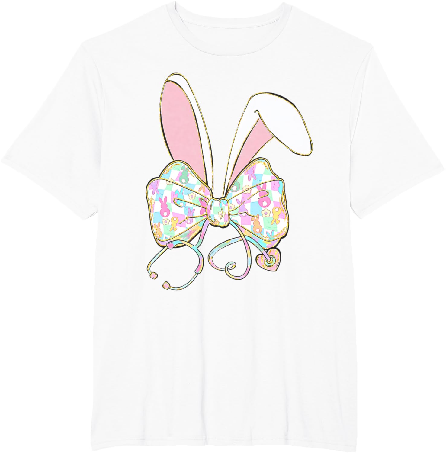 Easter Bunny Nurse Coquette Bow Nurse Easter Day For Women T-Shirt