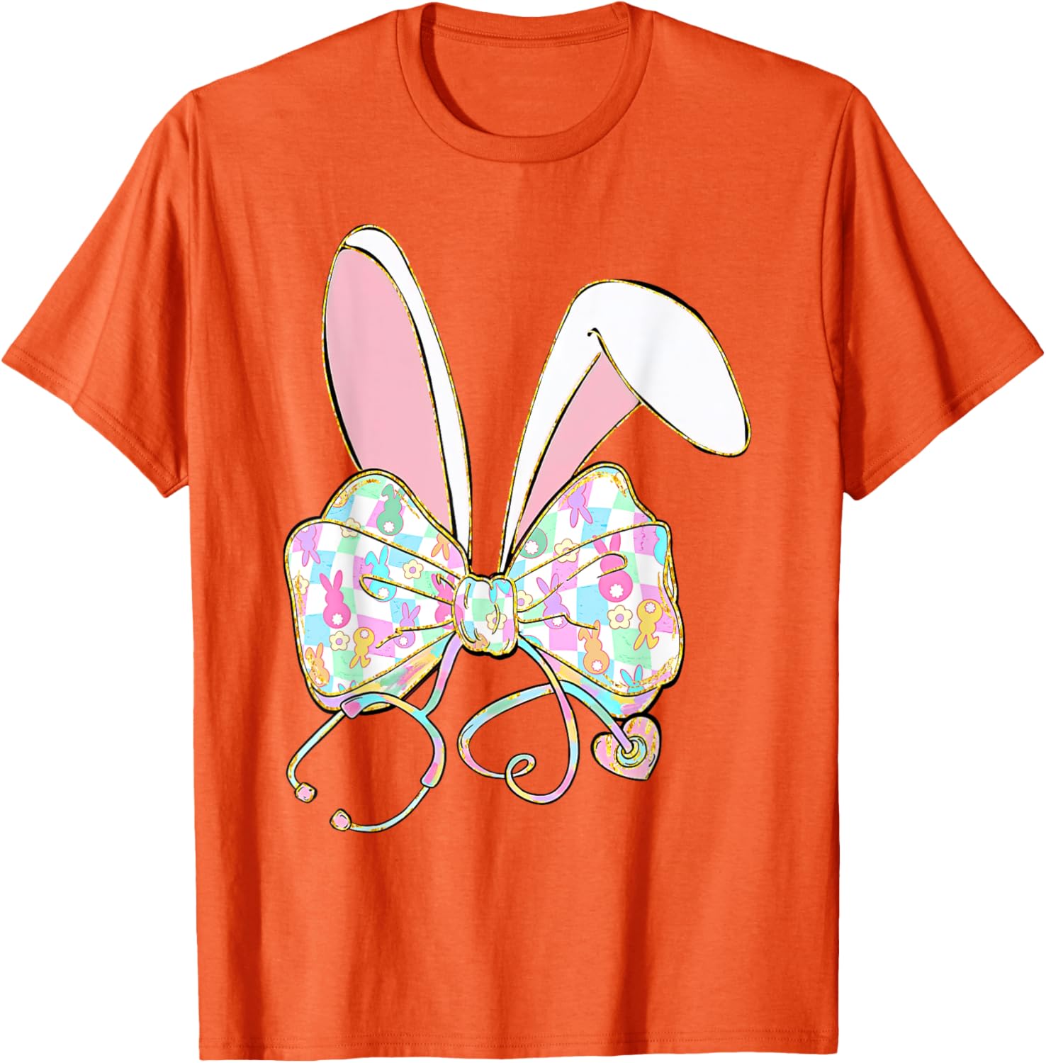 Easter Bunny Nurse Coquette Bow Nurse Easter Day For Women T-Shirt