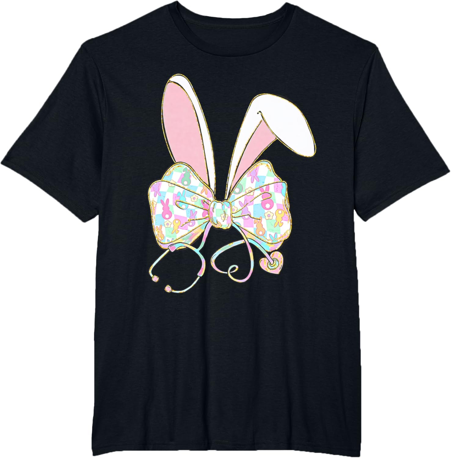 Easter Bunny Nurse Coquette Bow Nurse Easter Day For Women T-Shirt