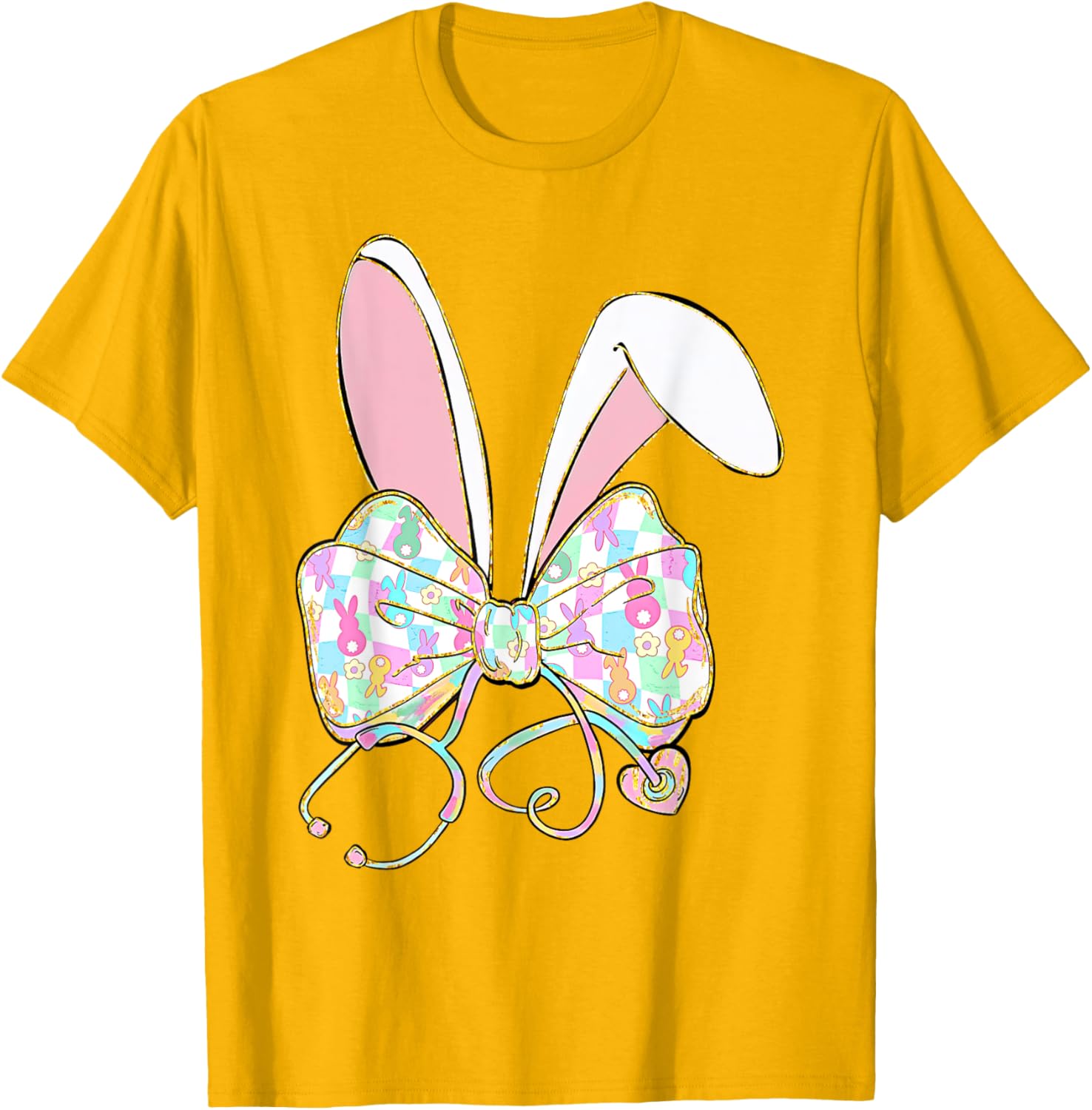 Easter Bunny Nurse Coquette Bow Nurse Easter Day For Women T-Shirt