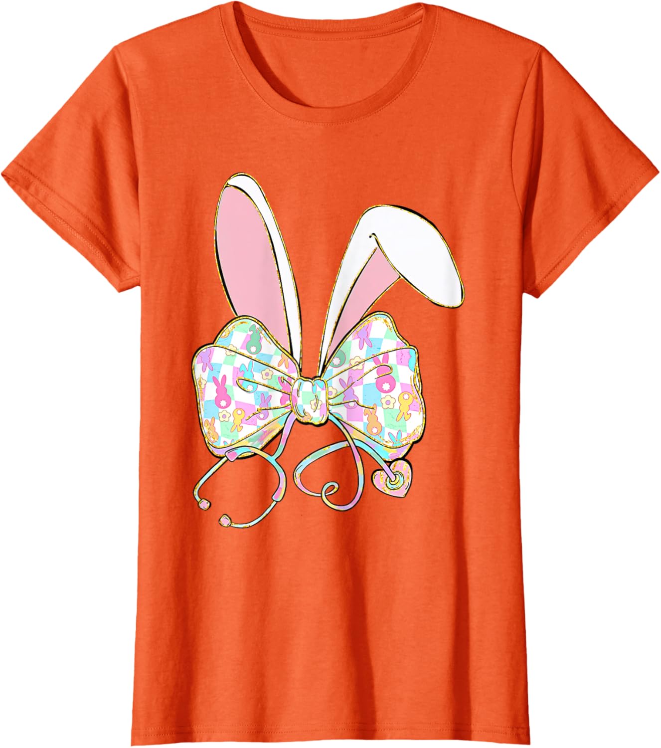 Easter Bunny Nurse Coquette Bow Nurse Easter Day For Women T-Shirt