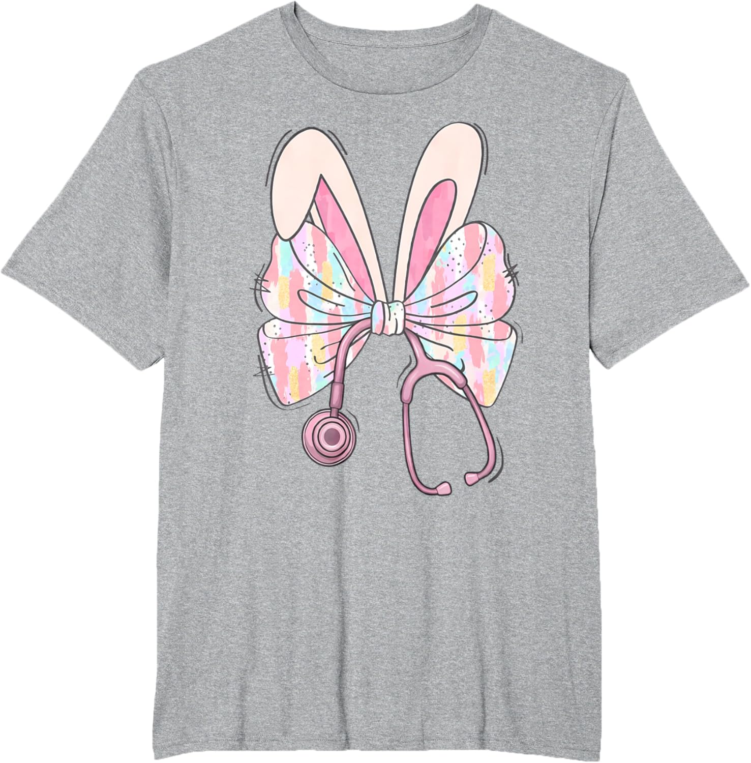 Easter Bunny Nurse Coquette Bow Stethoscope Nurse Easter Day T-Shirt