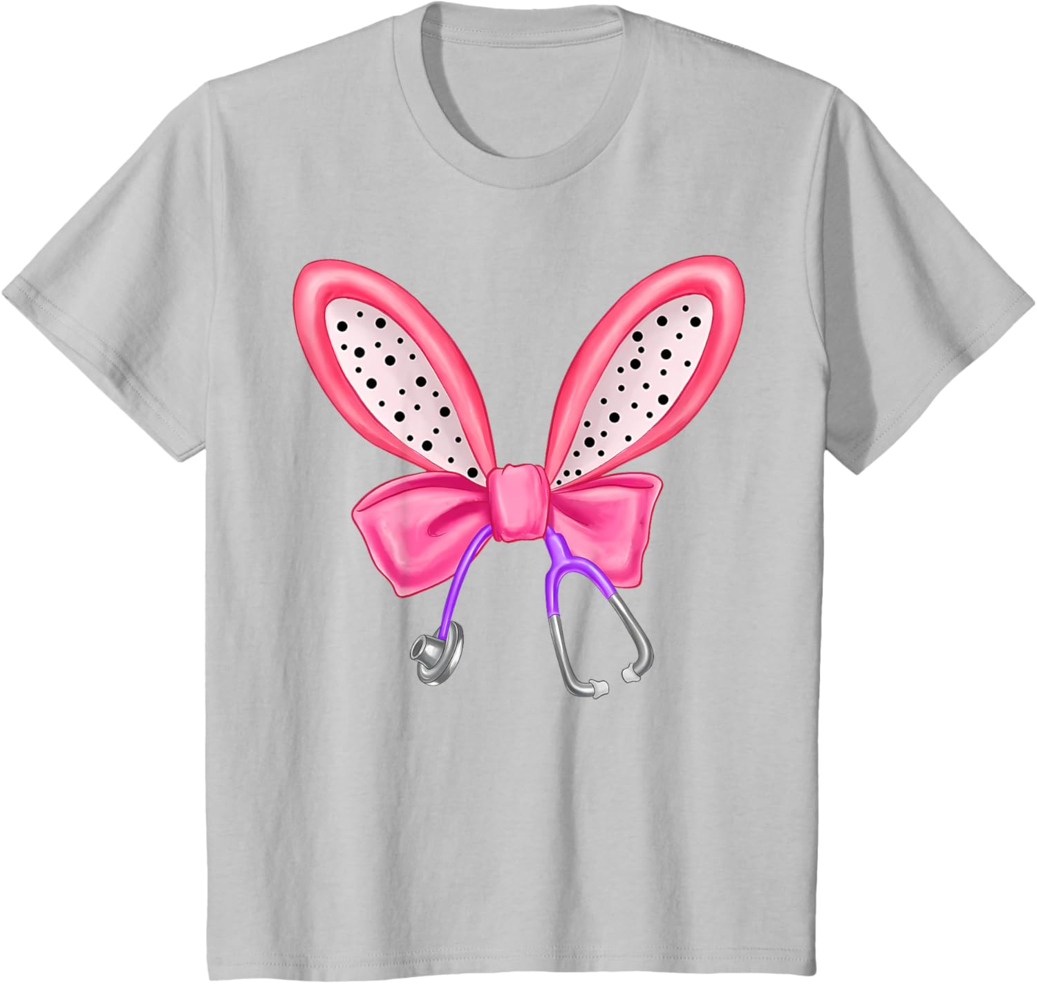 Easter Bunny Nurse Coquette Bow Stethoscope Nurse Easter Day T-Shirt