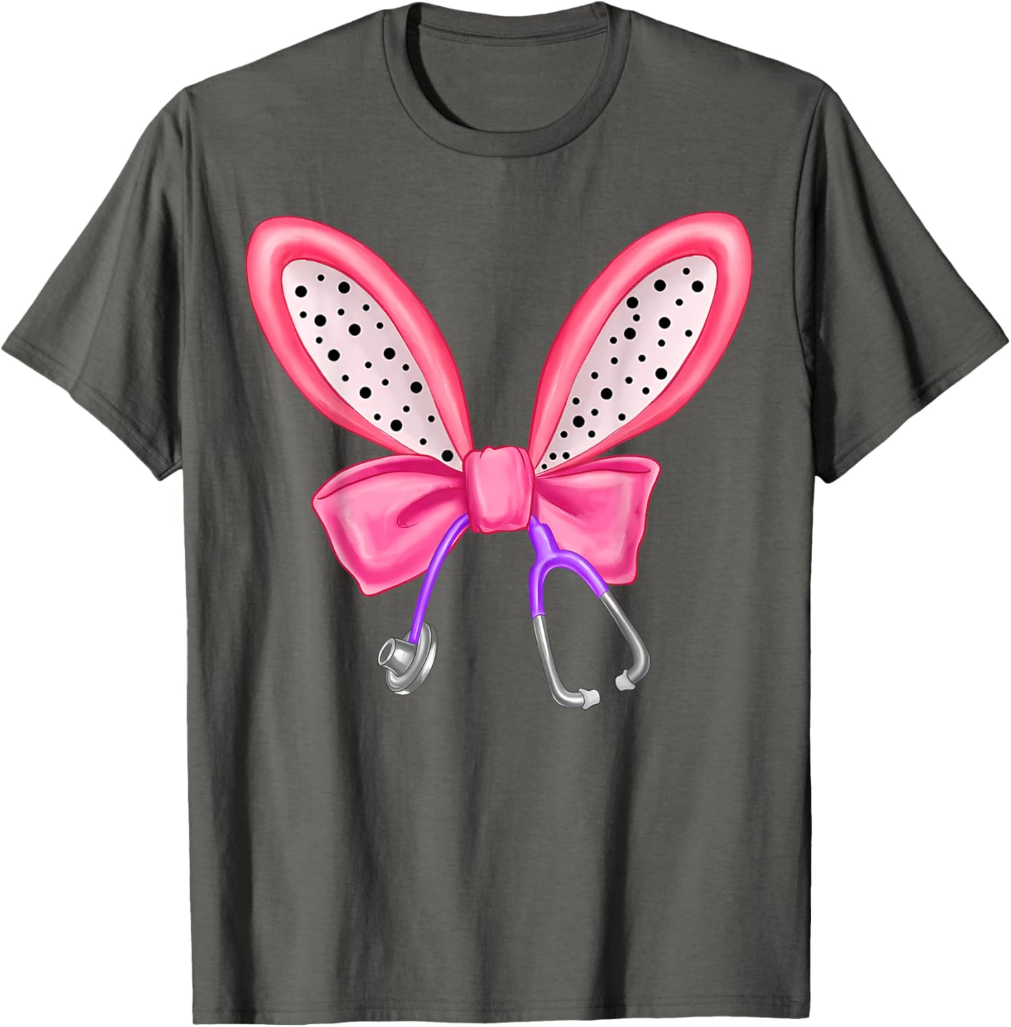 Easter Bunny Nurse Coquette Bow Stethoscope Nurse Easter Day T-Shirt