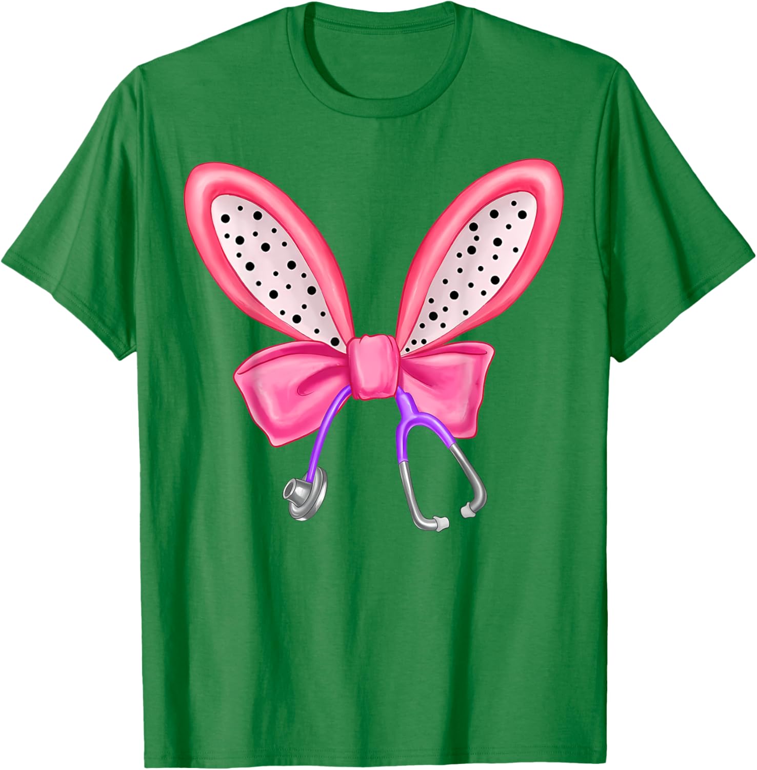 Easter Bunny Nurse Coquette Bow Stethoscope Nurse Easter Day T-Shirt