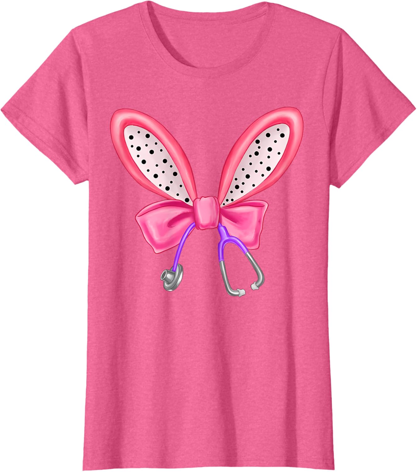 Easter Bunny Nurse Coquette Bow Stethoscope Nurse Easter Day T-Shirt