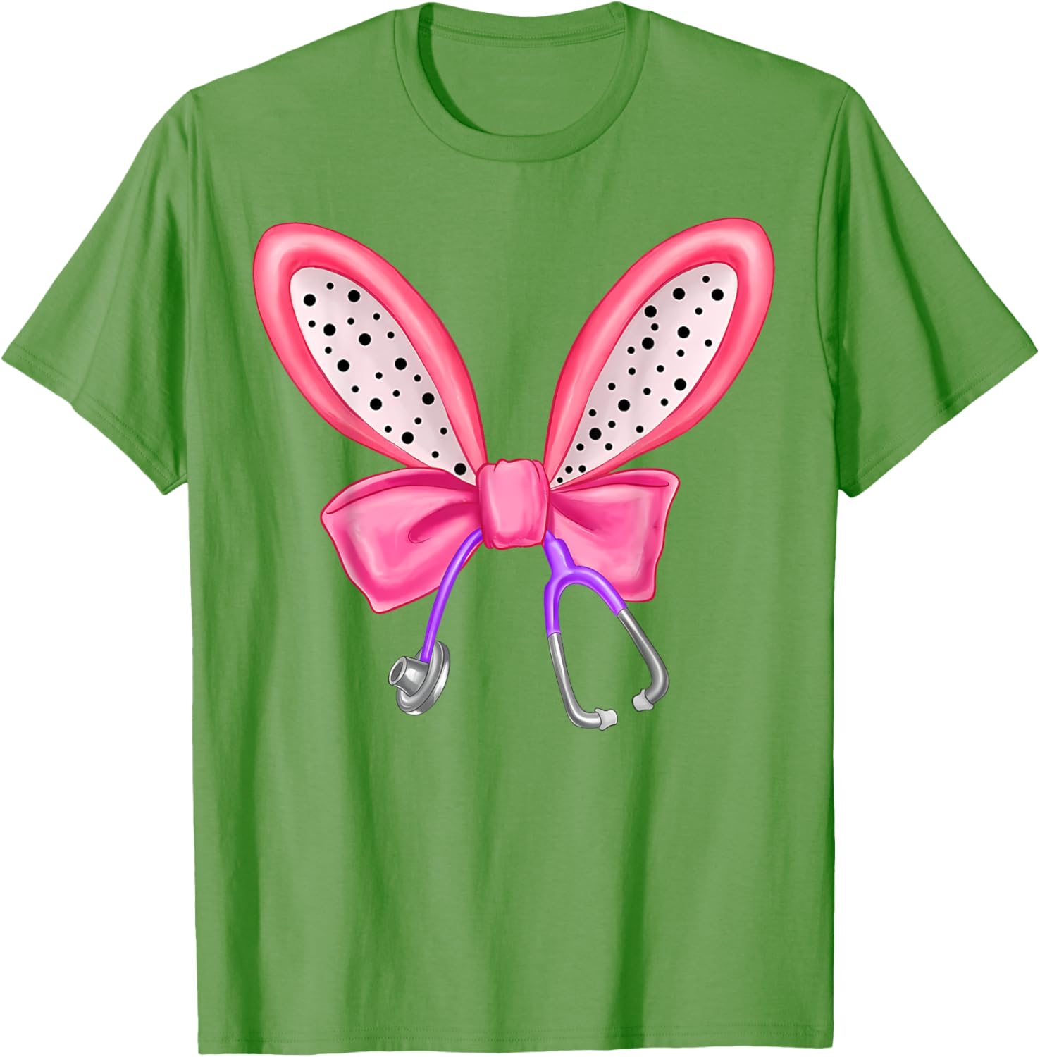 Easter Bunny Nurse Coquette Bow Stethoscope Nurse Easter Day T-Shirt