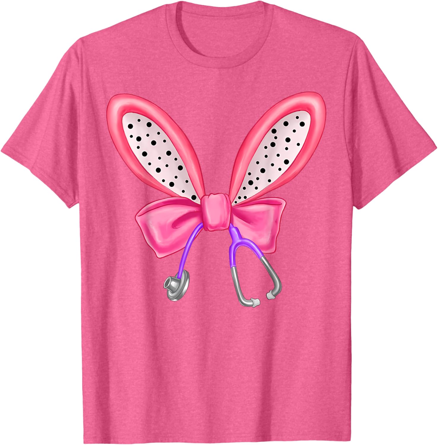 Easter Bunny Nurse Coquette Bow Stethoscope Nurse Easter Day T-Shirt