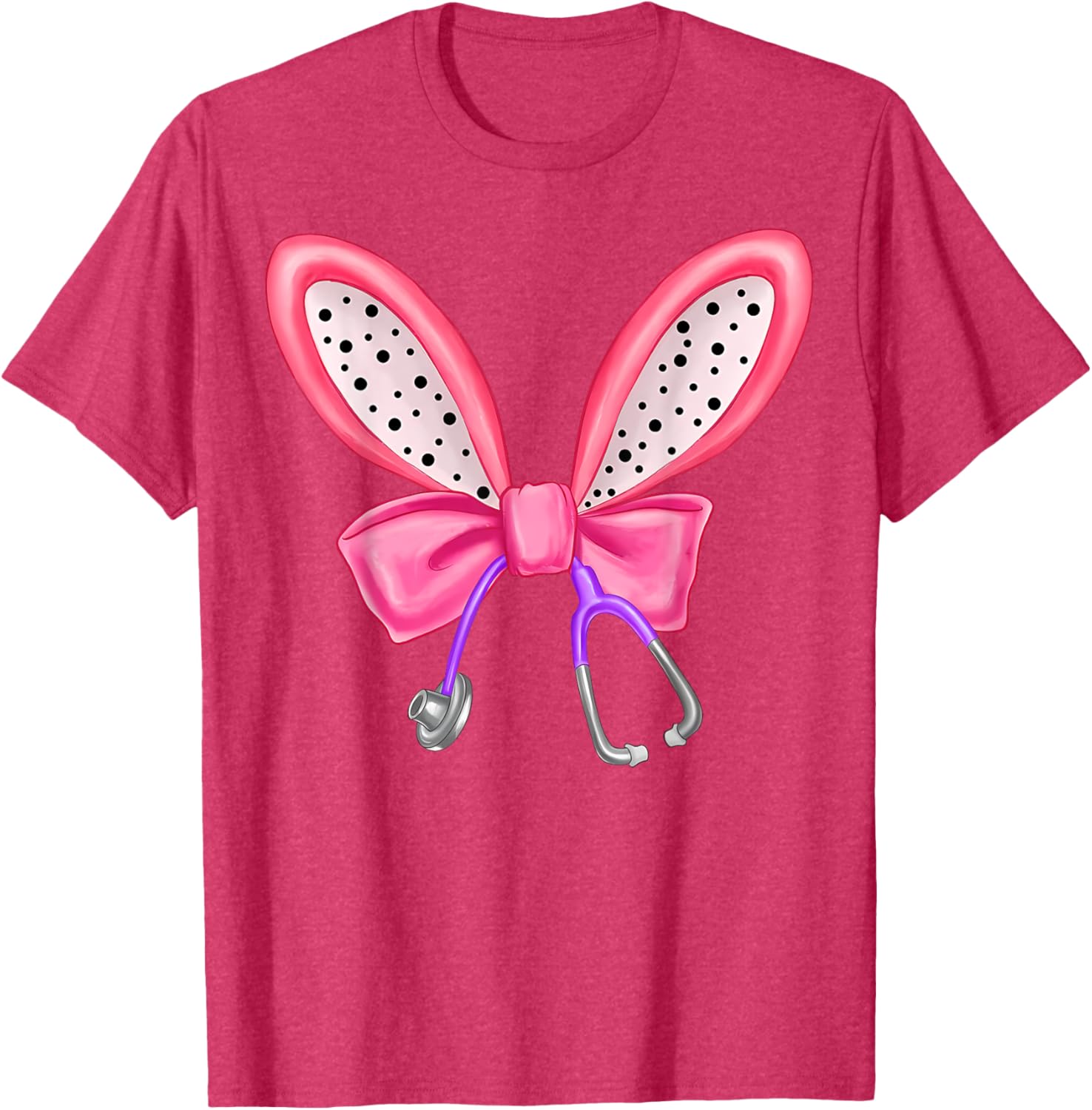 Easter Bunny Nurse Coquette Bow Stethoscope Nurse Easter Day T-Shirt