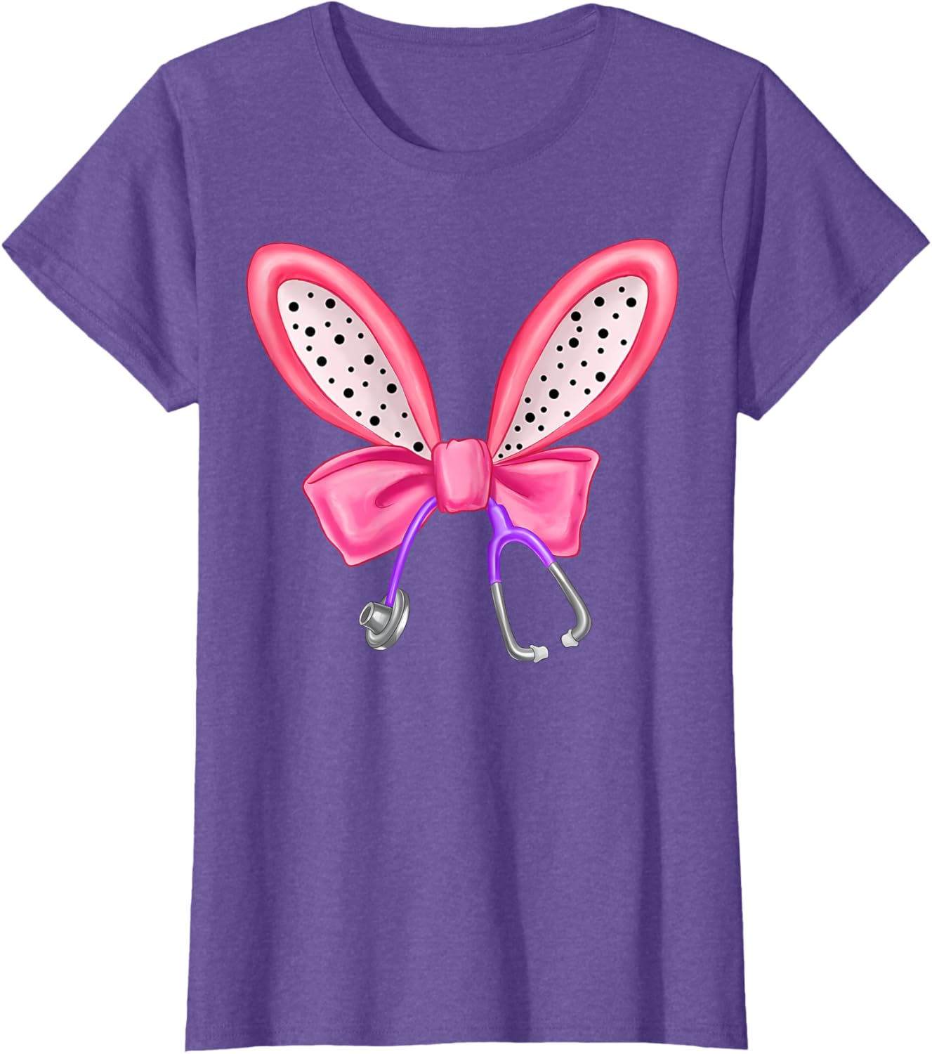 Easter Bunny Nurse Coquette Bow Stethoscope Nurse Easter Day T-Shirt