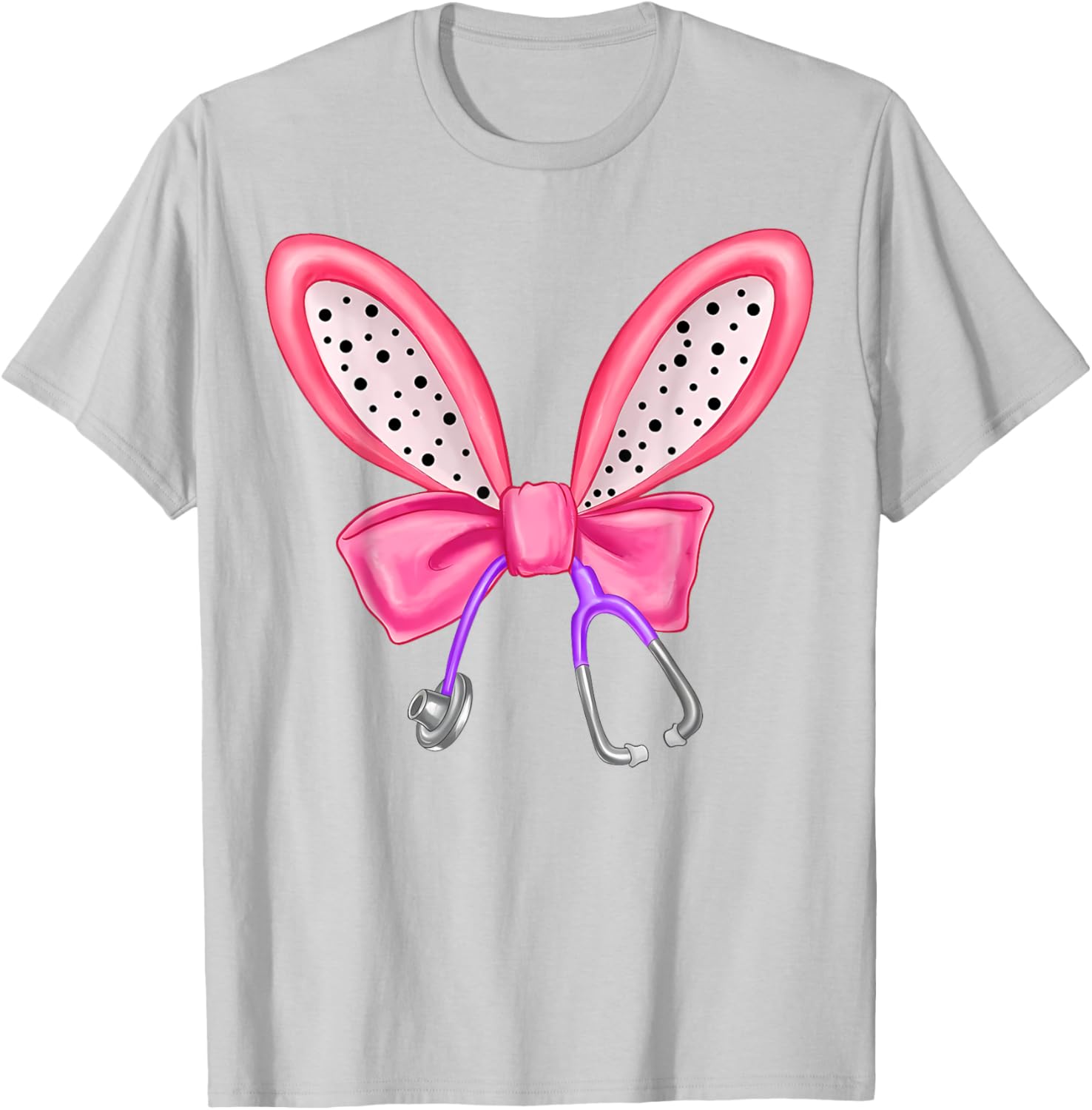 Easter Bunny Nurse Coquette Bow Stethoscope Nurse Easter Day T-Shirt