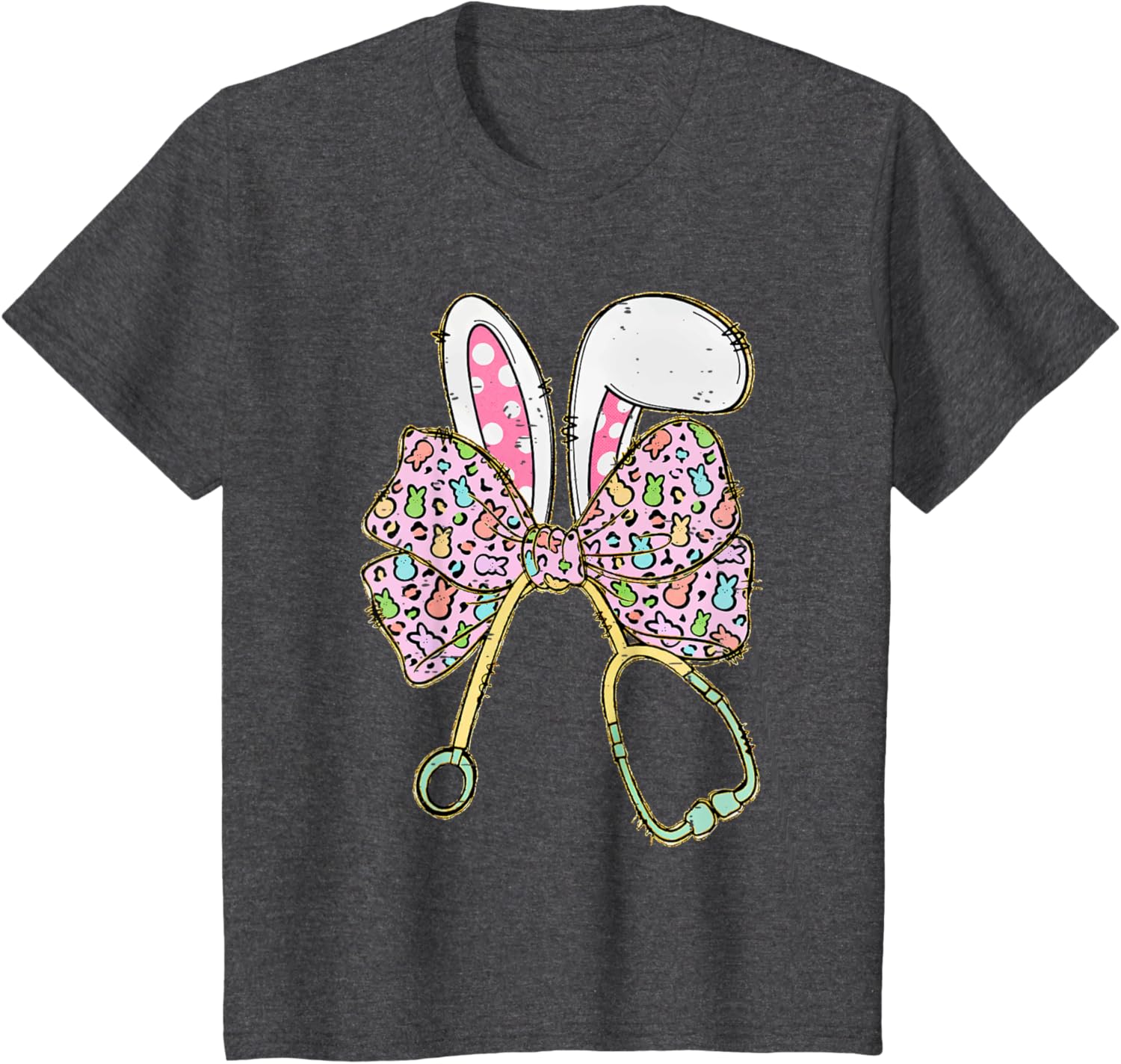 Easter Bunny Nurse Coquette Bow Stethoscope Nurse Easter Day T-Shirt