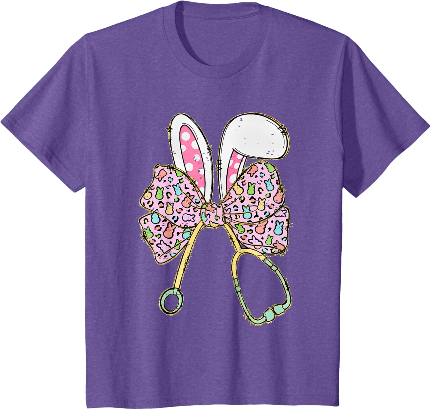 Easter Bunny Nurse Coquette Bow Stethoscope Nurse Easter Day T-Shirt