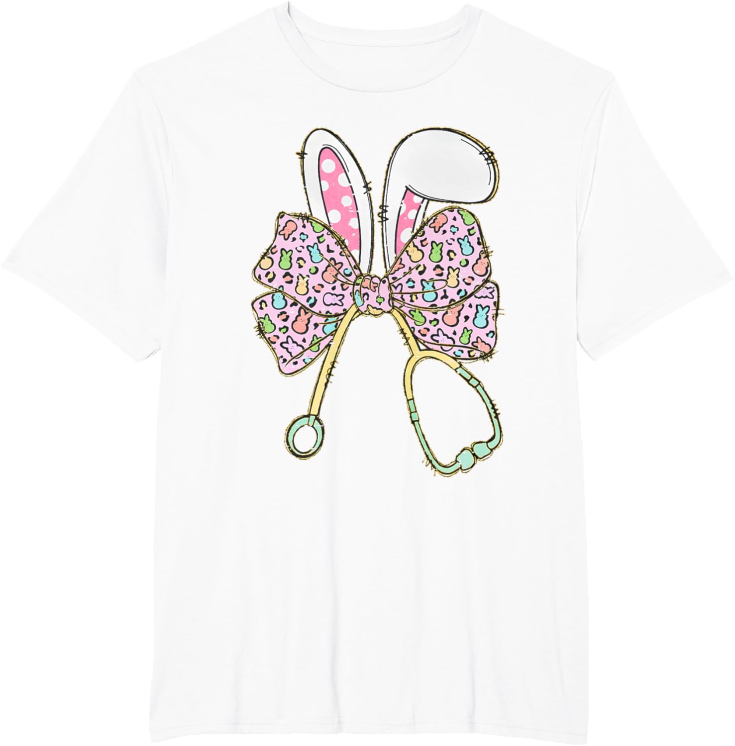 Easter Bunny Nurse Coquette Bow Stethoscope Nurse Easter Day T-Shirt