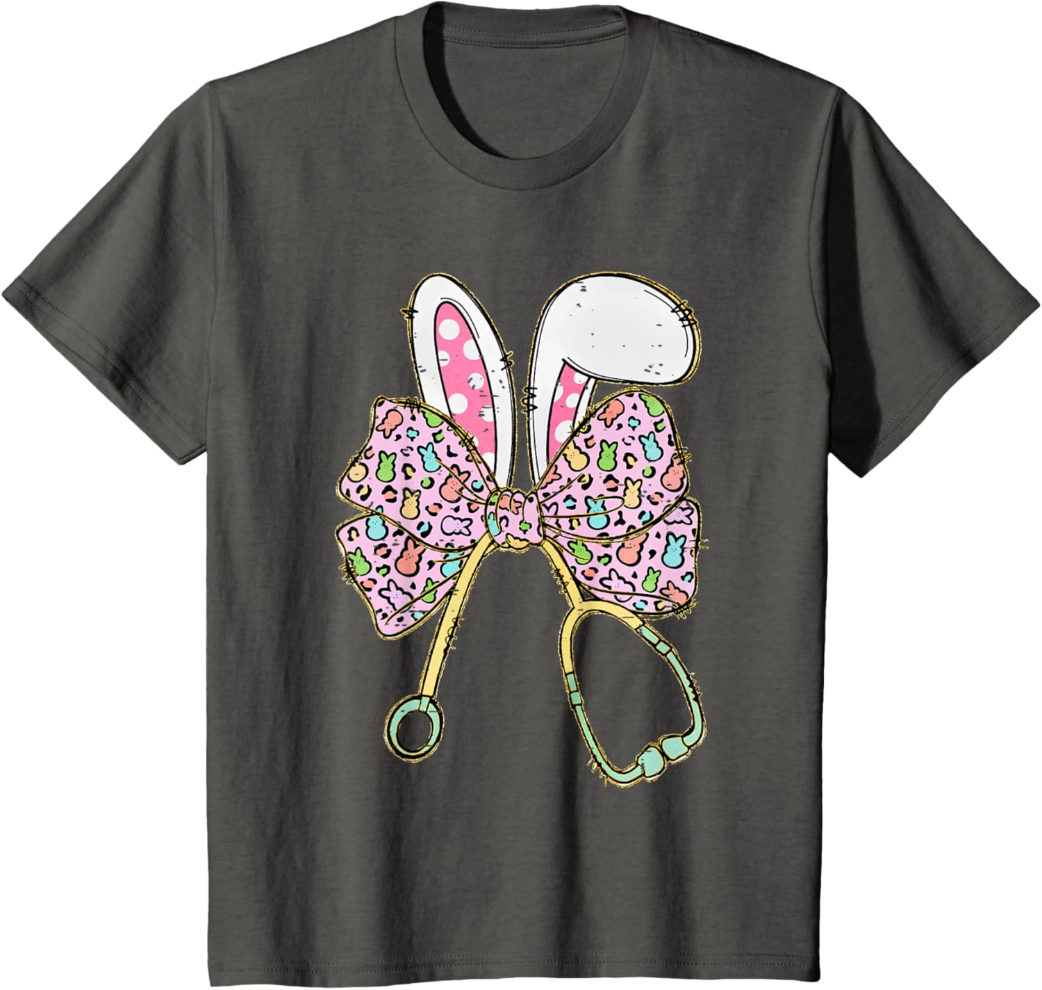 Easter Bunny Nurse Coquette Bow Stethoscope Nurse Easter Day T-Shirt