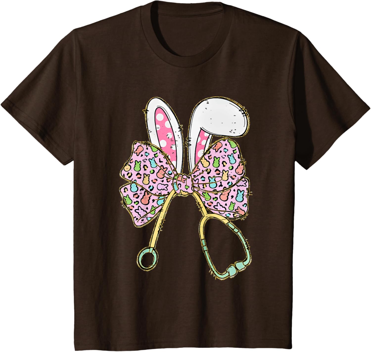 Easter Bunny Nurse Coquette Bow Stethoscope Nurse Easter Day T-Shirt