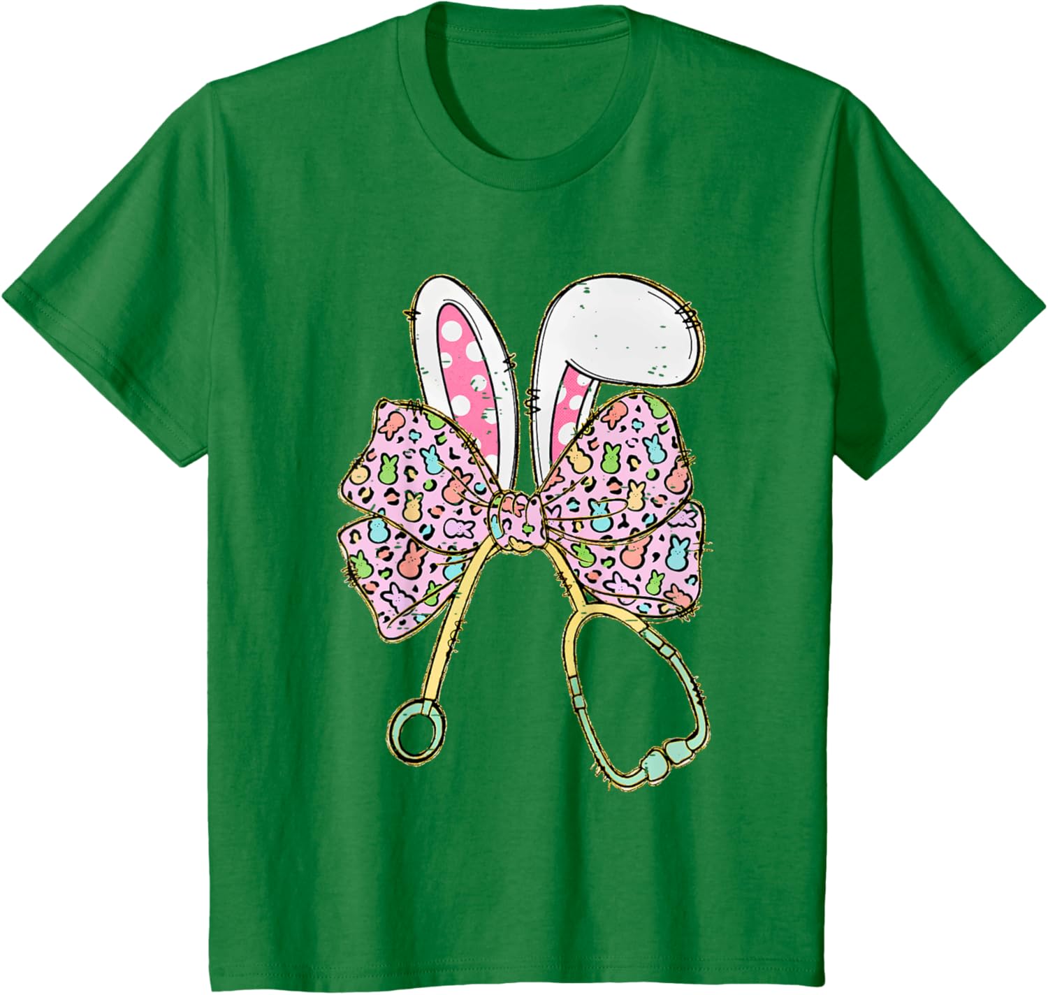 Easter Bunny Nurse Coquette Bow Stethoscope Nurse Easter Day T-Shirt