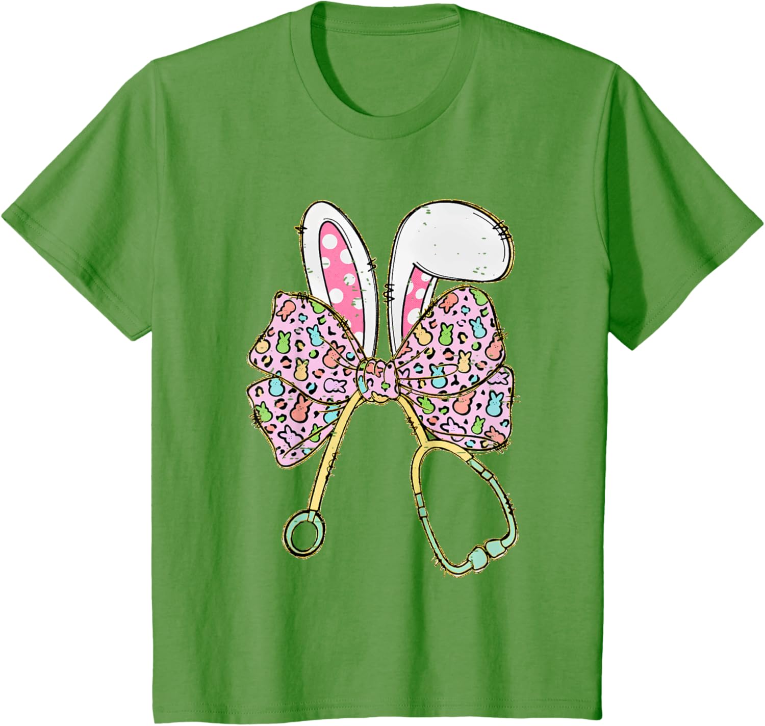 Easter Bunny Nurse Coquette Bow Stethoscope Nurse Easter Day T-Shirt