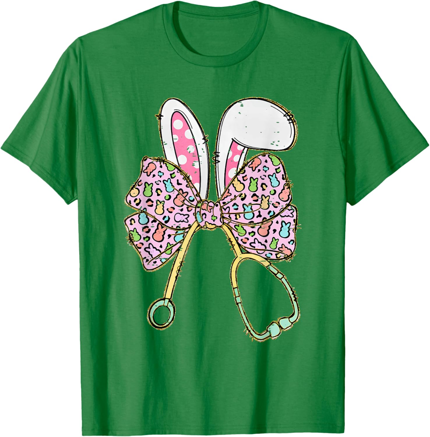 Easter Bunny Nurse Coquette Bow Stethoscope Nurse Easter Day T-Shirt