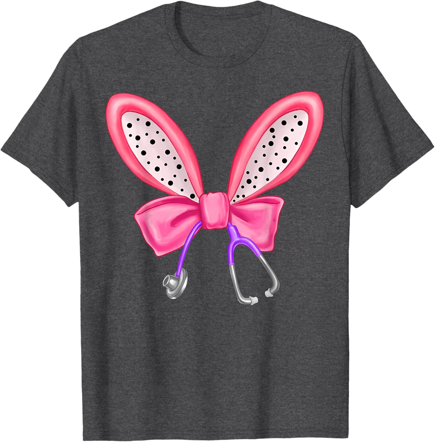 Easter Bunny Nurse Coquette Bow Stethoscope Nurse Easter Day T-Shirt