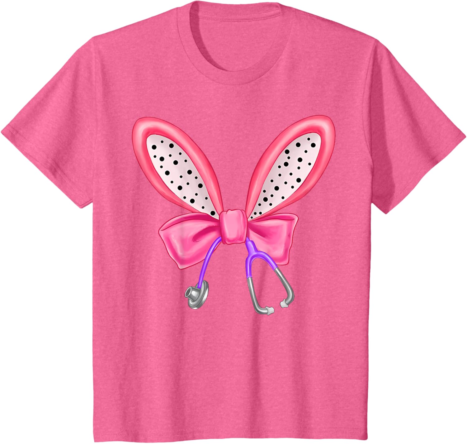 Easter Bunny Nurse Coquette Bow Stethoscope Nurse Easter Day T-Shirt