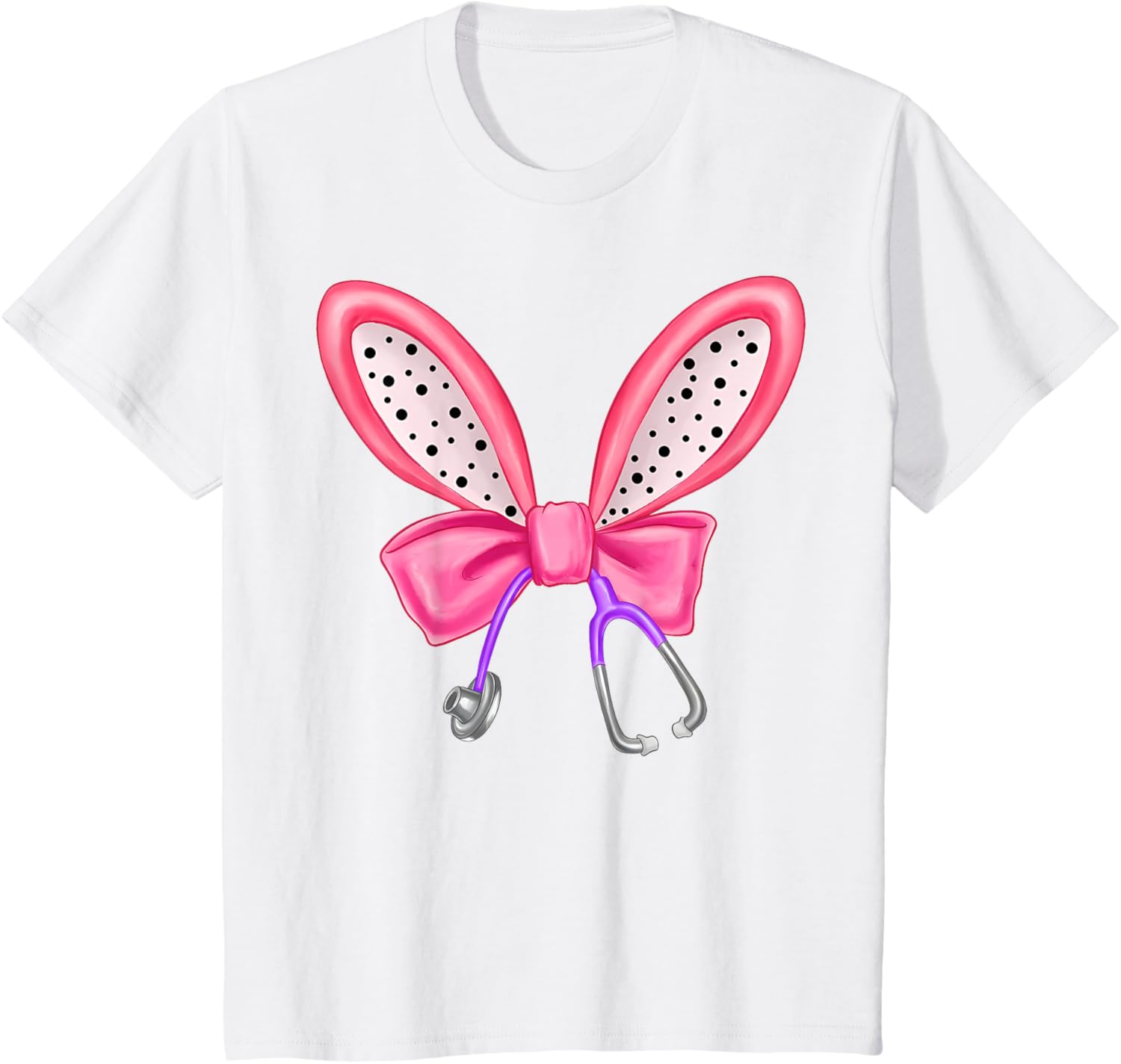 Easter Bunny Nurse Coquette Bow Stethoscope Nurse Easter Day T-Shirt