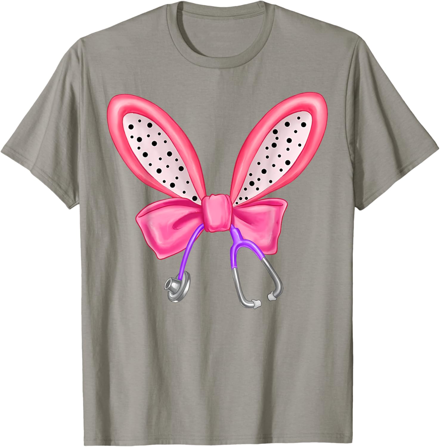 Easter Bunny Nurse Coquette Bow Stethoscope Nurse Easter Day T-Shirt