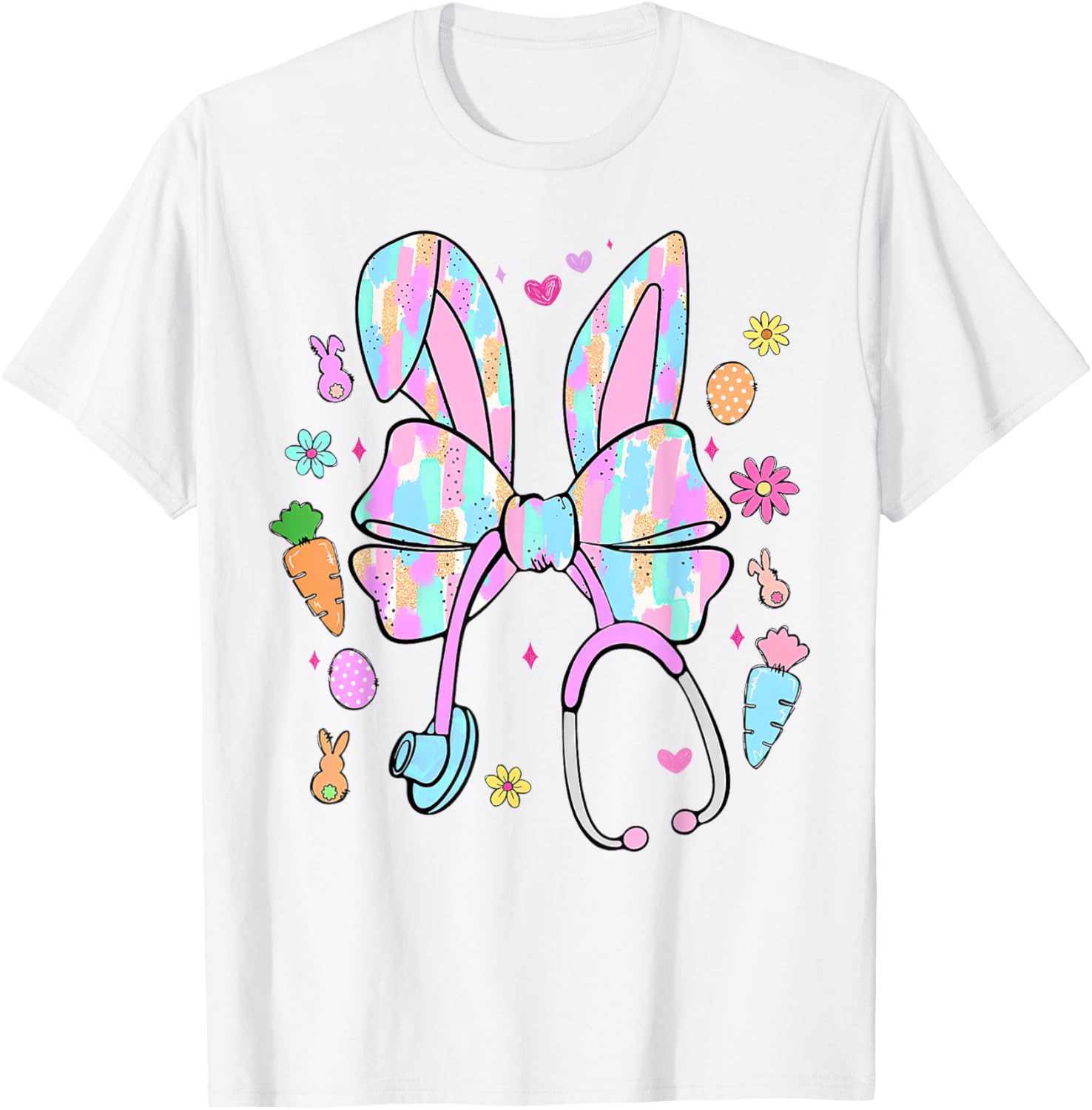 Easter Bunny Nurse Coquette Hologram T-Shirt