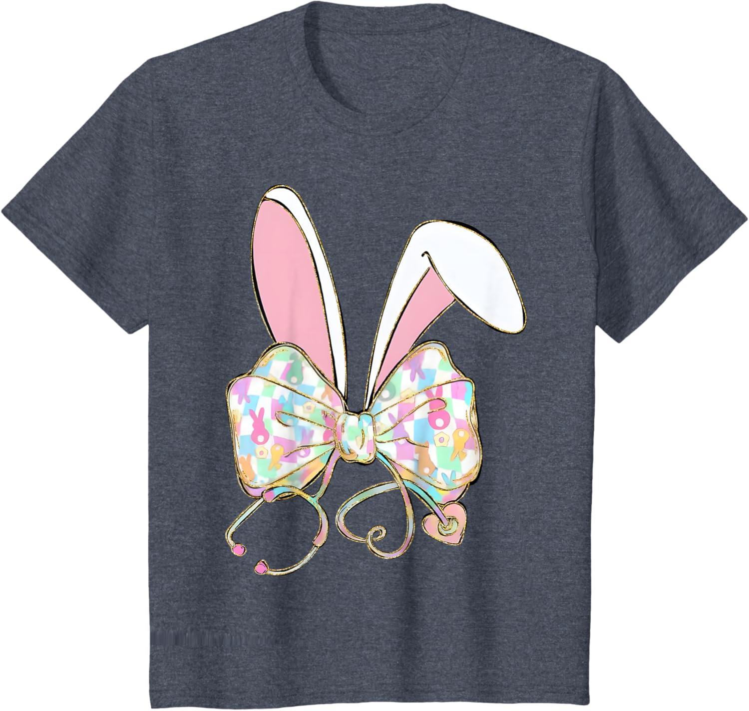 Easter Bunny Nurse Stethoscope Bow Doctor Rabbit Coquette T-Shirt