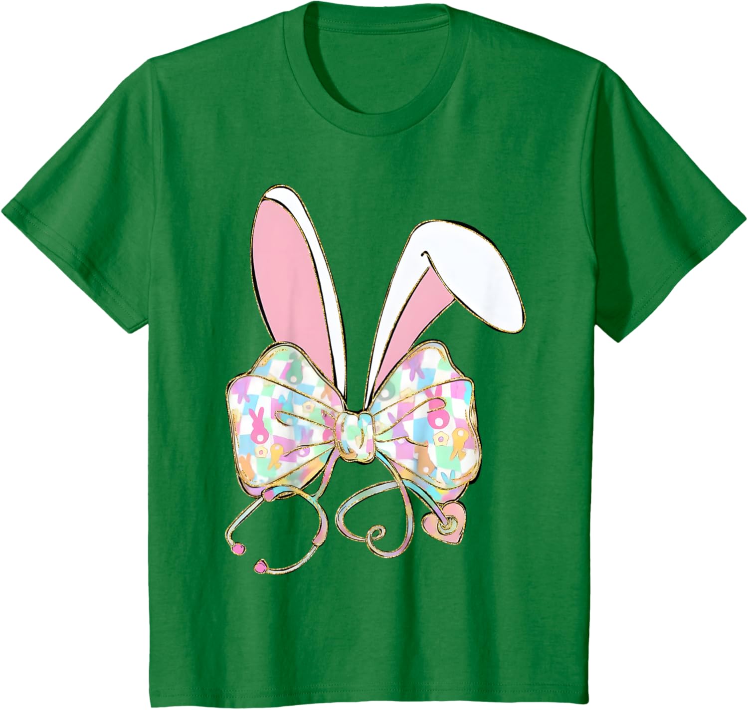 Easter Bunny Nurse Stethoscope Bow Doctor Rabbit Coquette T-Shirt