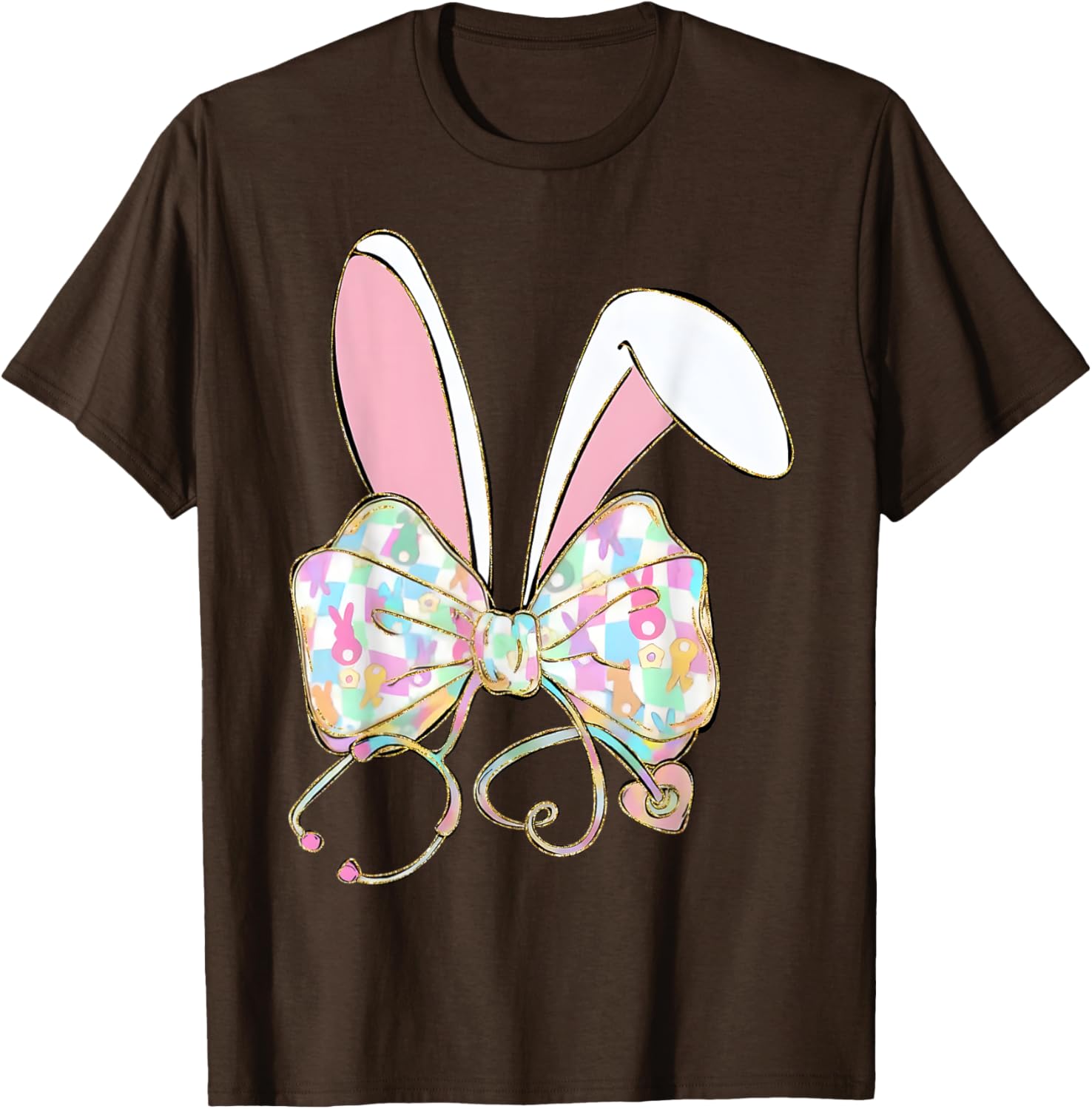 Easter Bunny Nurse Stethoscope Bow Doctor Rabbit Coquette T-Shirt