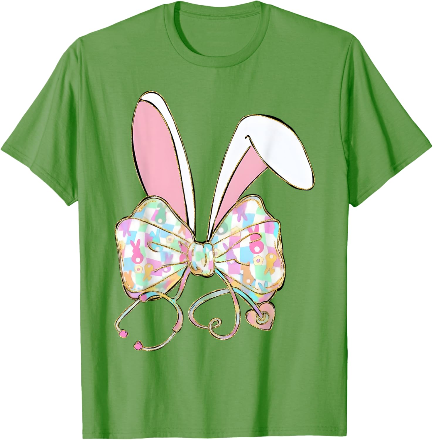 Easter Bunny Nurse Stethoscope Bow Doctor Rabbit Coquette T-Shirt