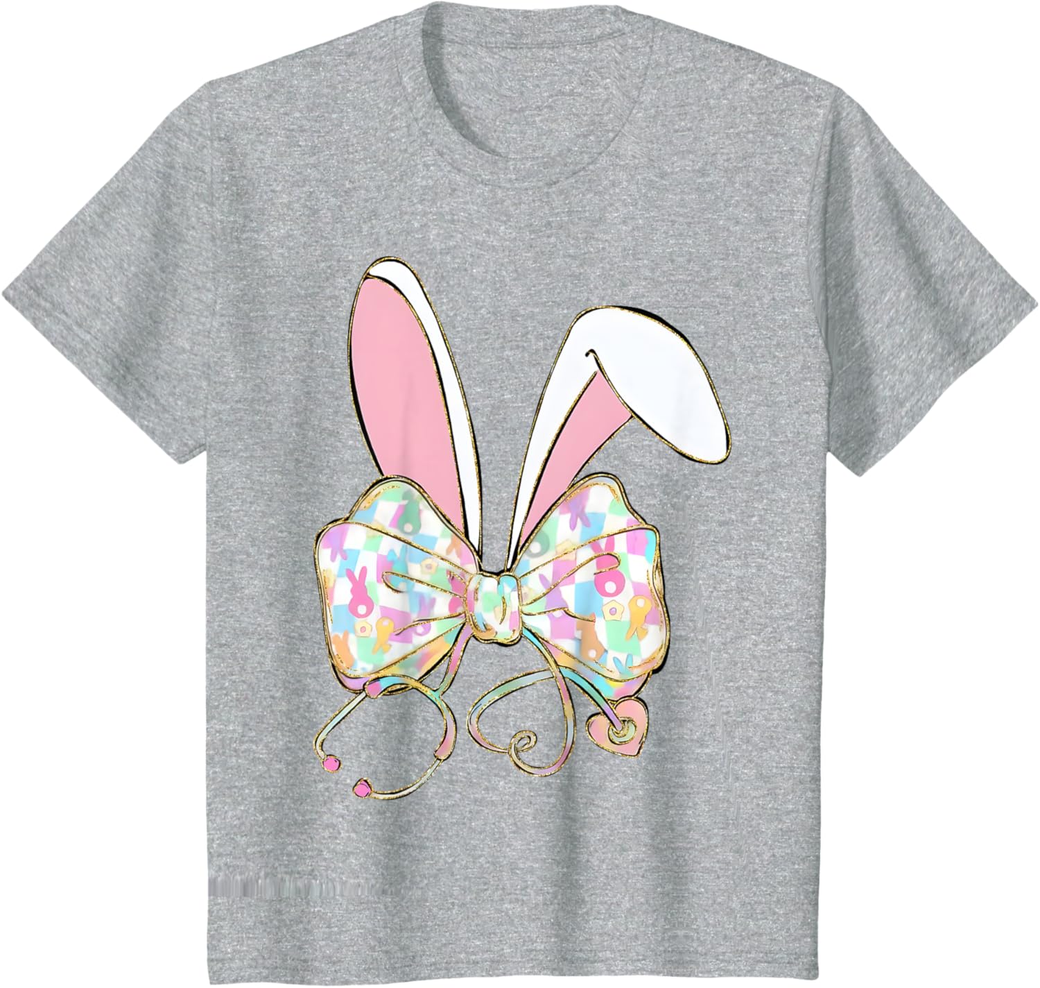 Easter Bunny Nurse Stethoscope Bow Doctor Rabbit Coquette T-Shirt