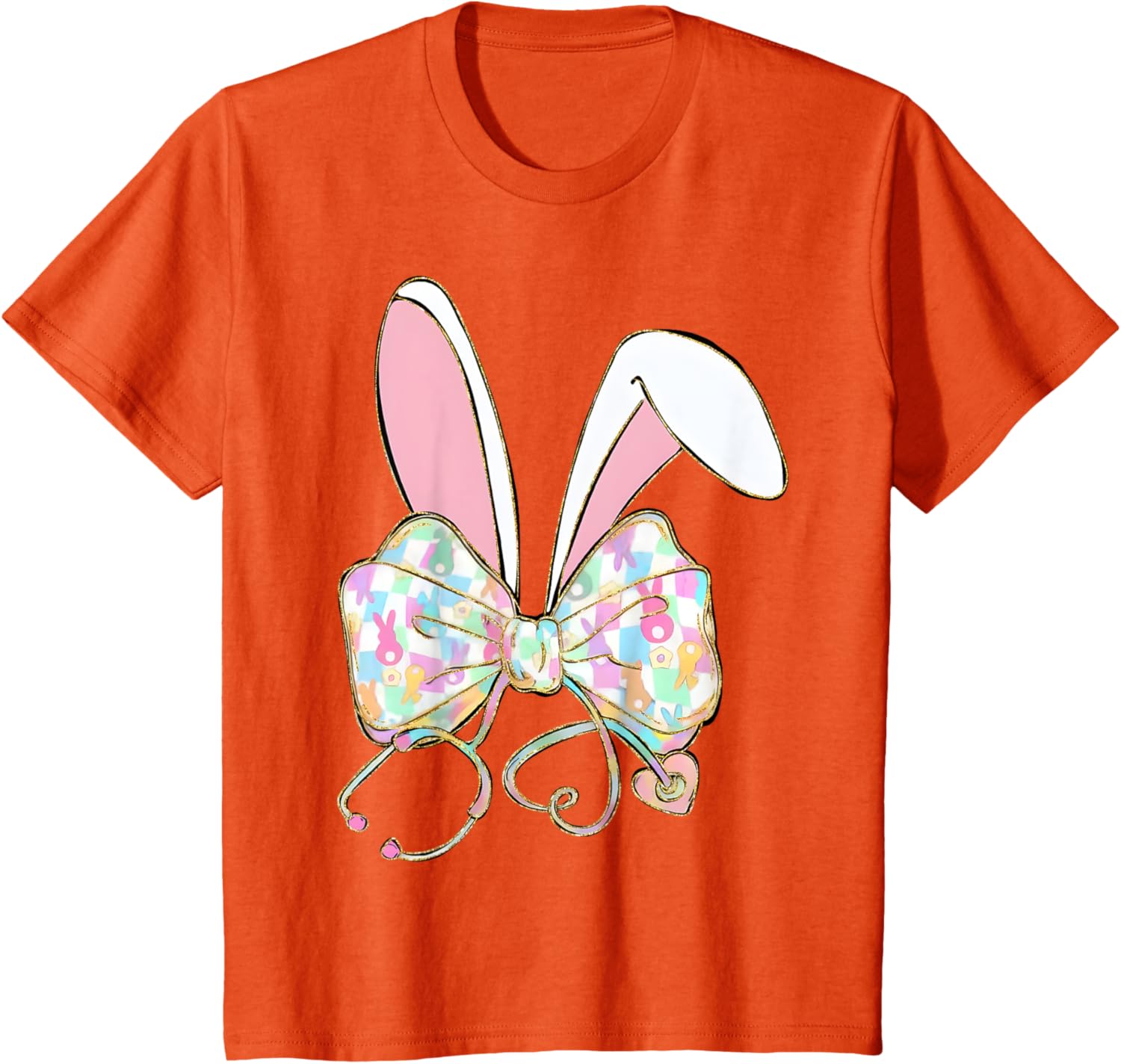 Easter Bunny Nurse Stethoscope Bow Doctor Rabbit Coquette T-Shirt