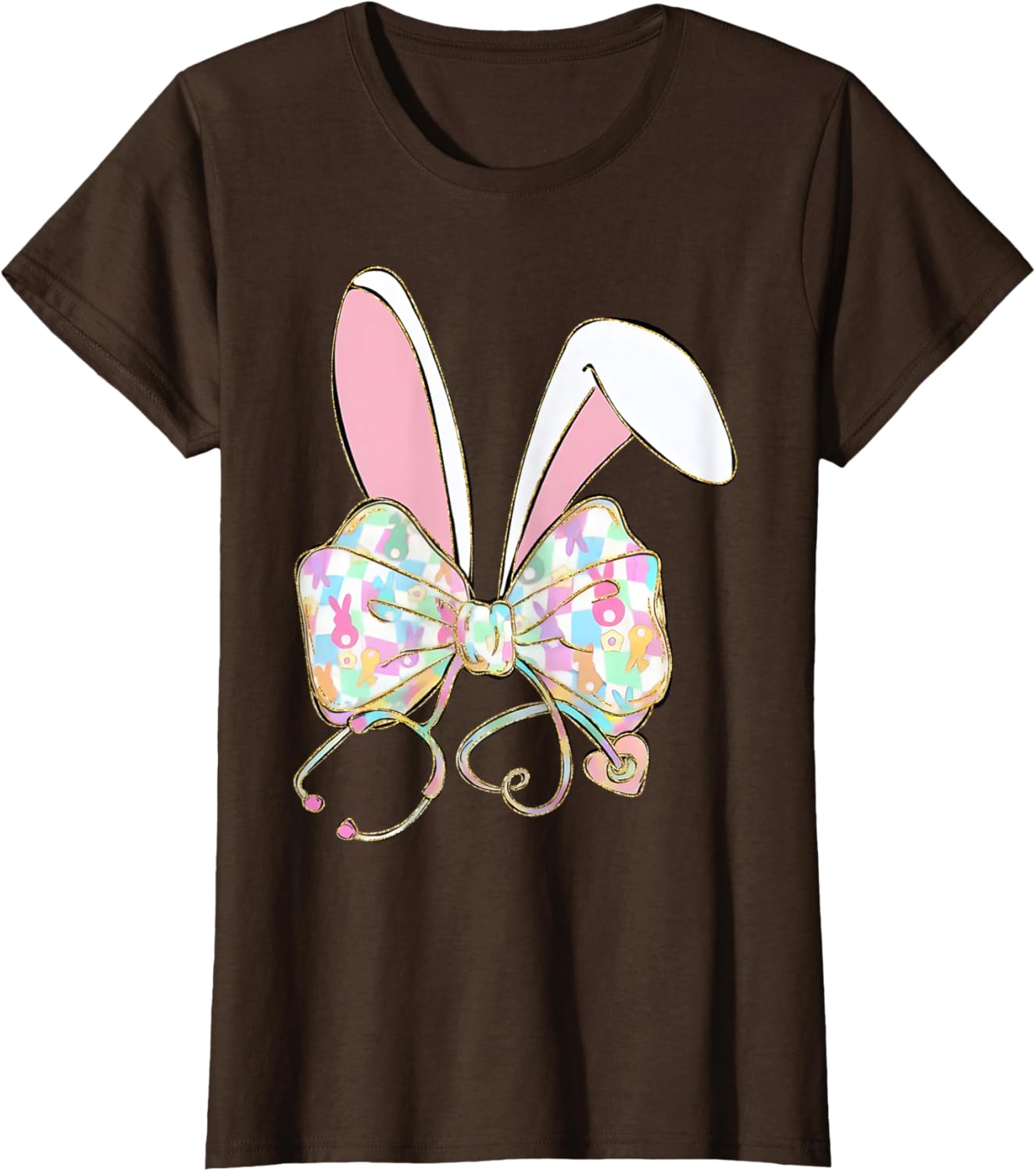 Easter Bunny Nurse Stethoscope Bow Doctor Rabbit Coquette T-Shirt