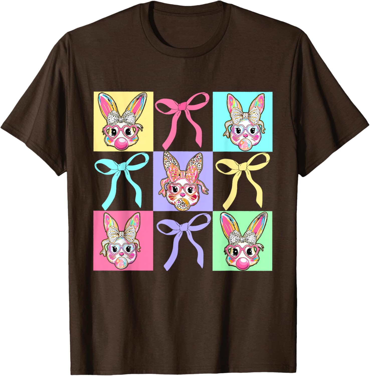 Easter Bunny Rabbit Face Coquette Bow Girl Happy Easter Day T-Shirt