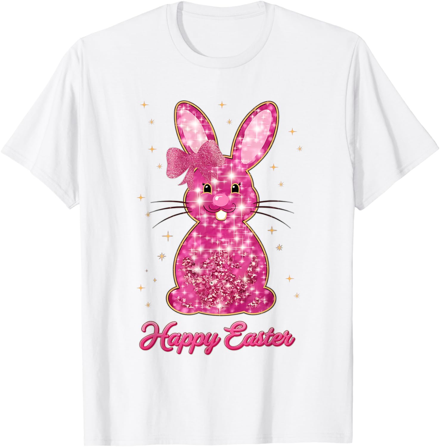 Easter Chinoiserie Floral Bunny With Cute Blue Bow Coquette T-Shirt