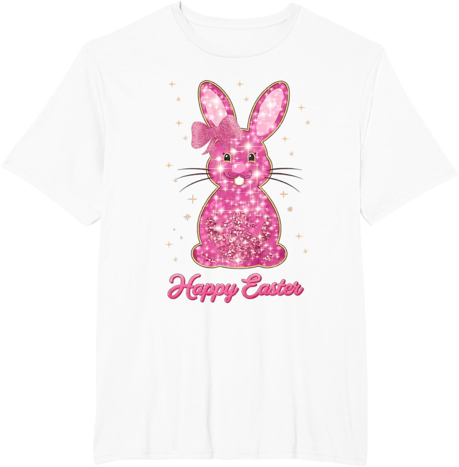 Easter Chinoiserie Floral Bunny With Cute Blue Bow Coquette T-Shirt