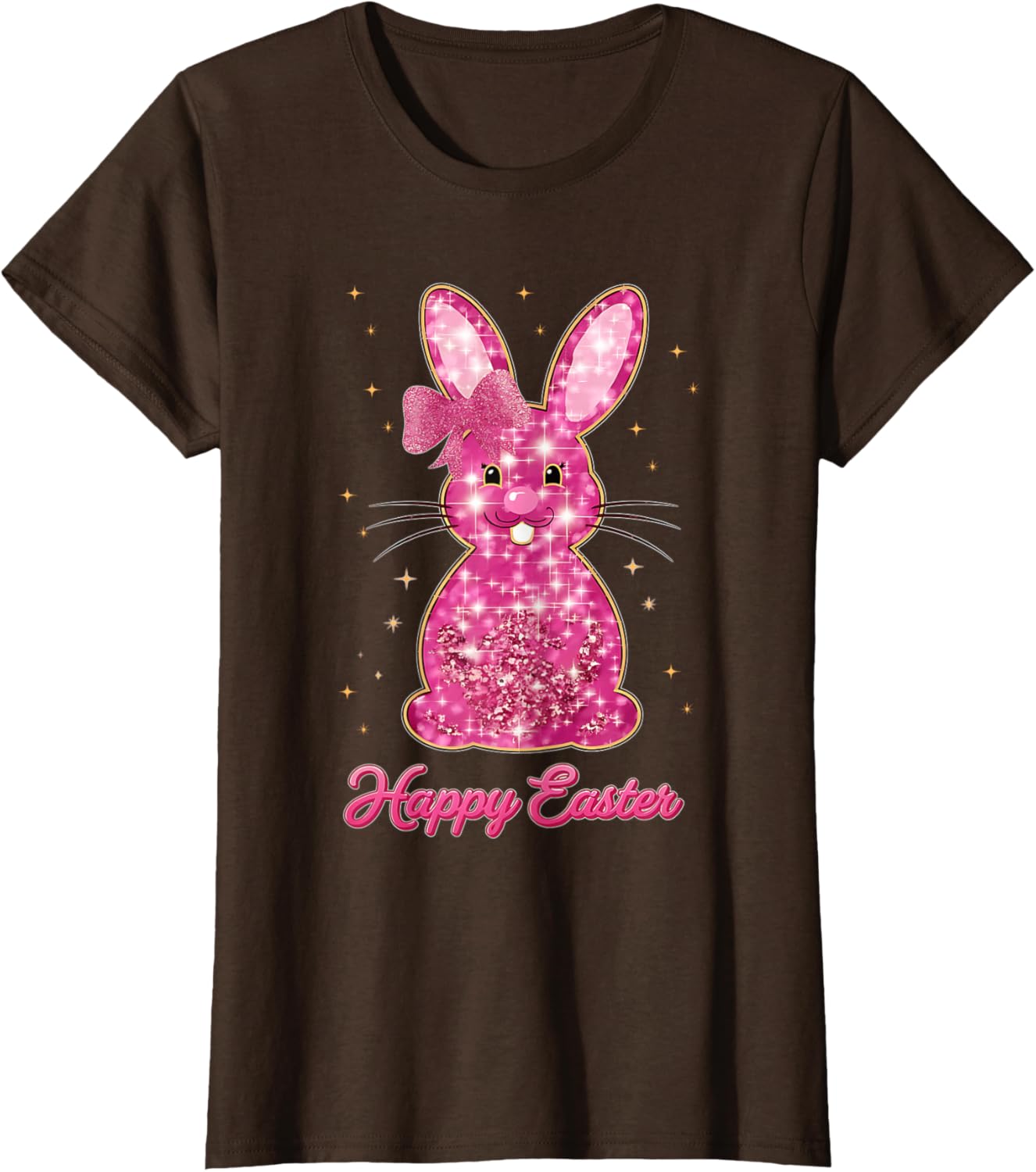 Easter Chinoiserie Floral Bunny With Cute Blue Bow Coquette T-Shirt