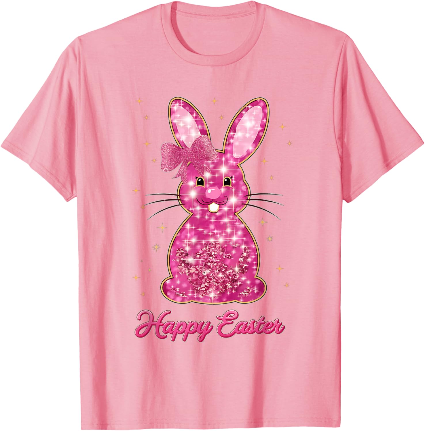 Easter Chinoiserie Floral Bunny With Cute Blue Bow Coquette T-Shirt