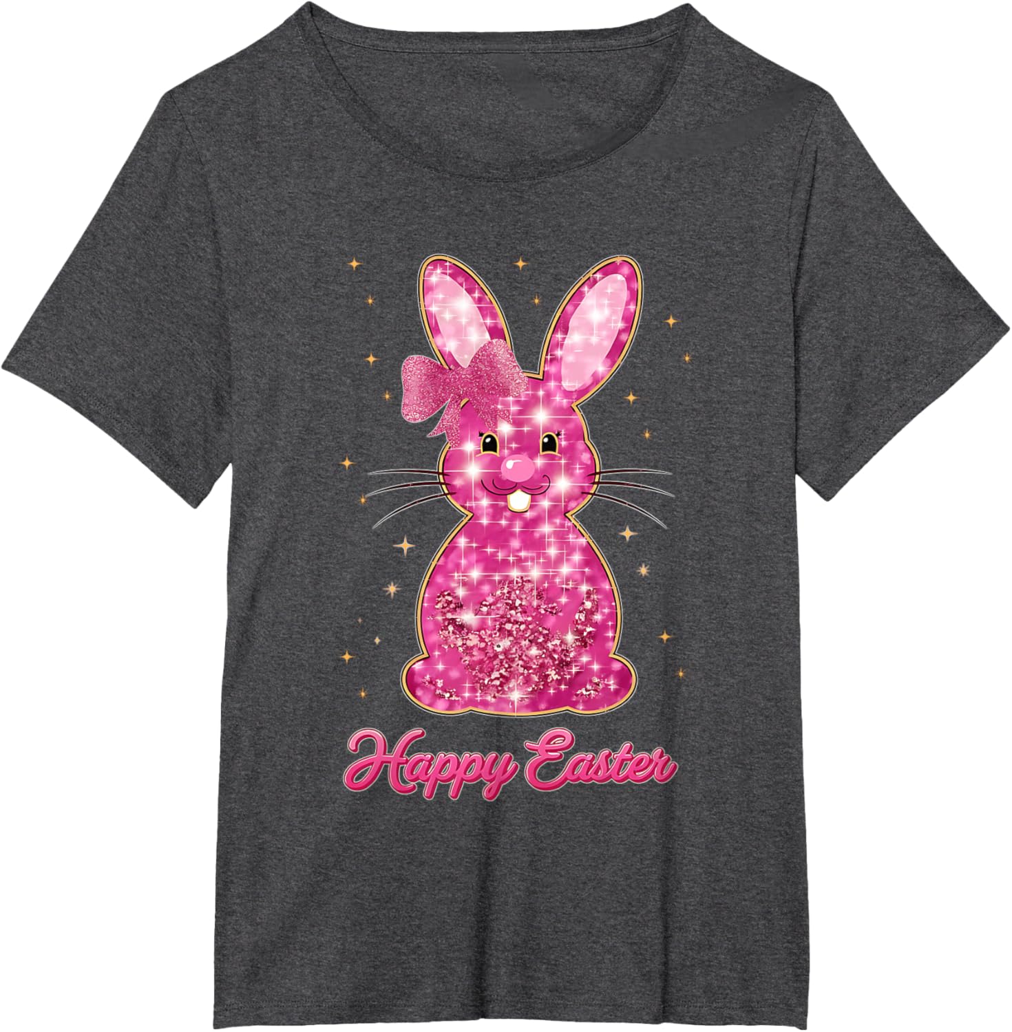 Easter Chinoiserie Floral Bunny With Cute Blue Bow Coquette T-Shirt