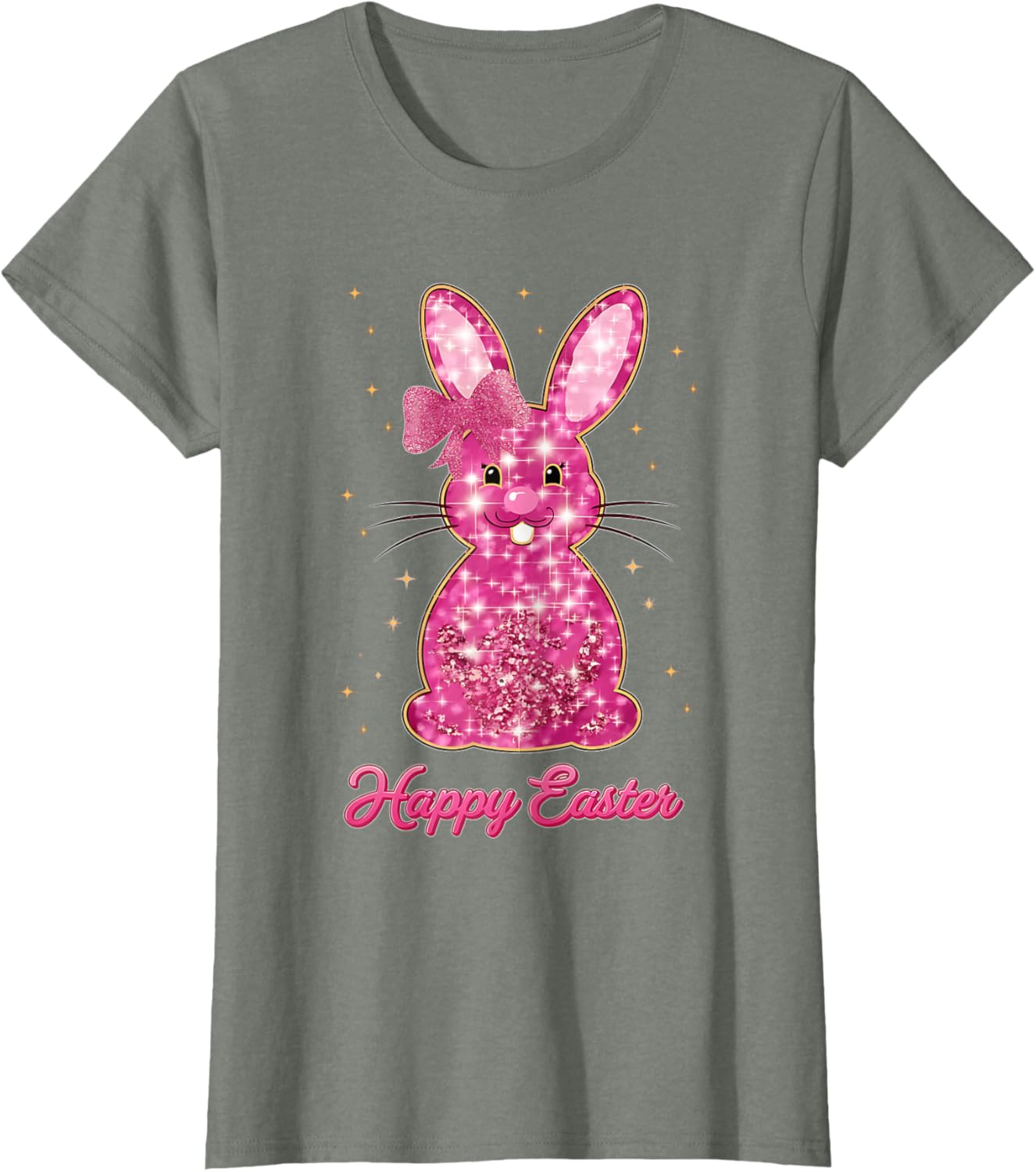 Easter Chinoiserie Floral Bunny With Cute Blue Bow Coquette T-Shirt