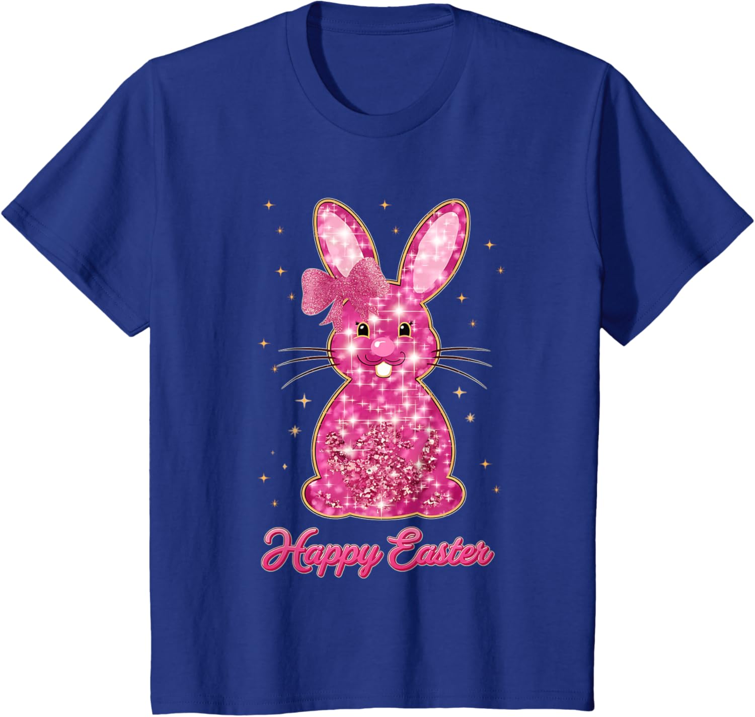 Easter Chinoiserie Floral Bunny With Cute Blue Bow Coquette T-Shirt