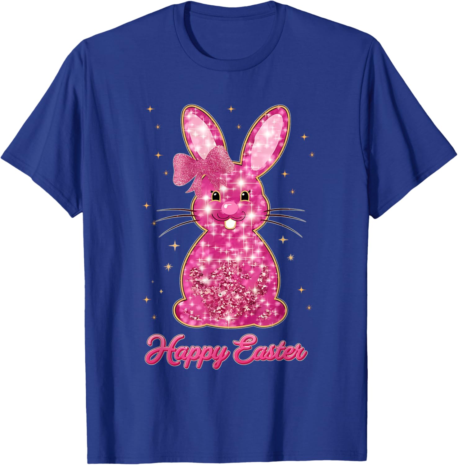 Easter Chinoiserie Floral Bunny With Cute Blue Bow Coquette T-Shirt