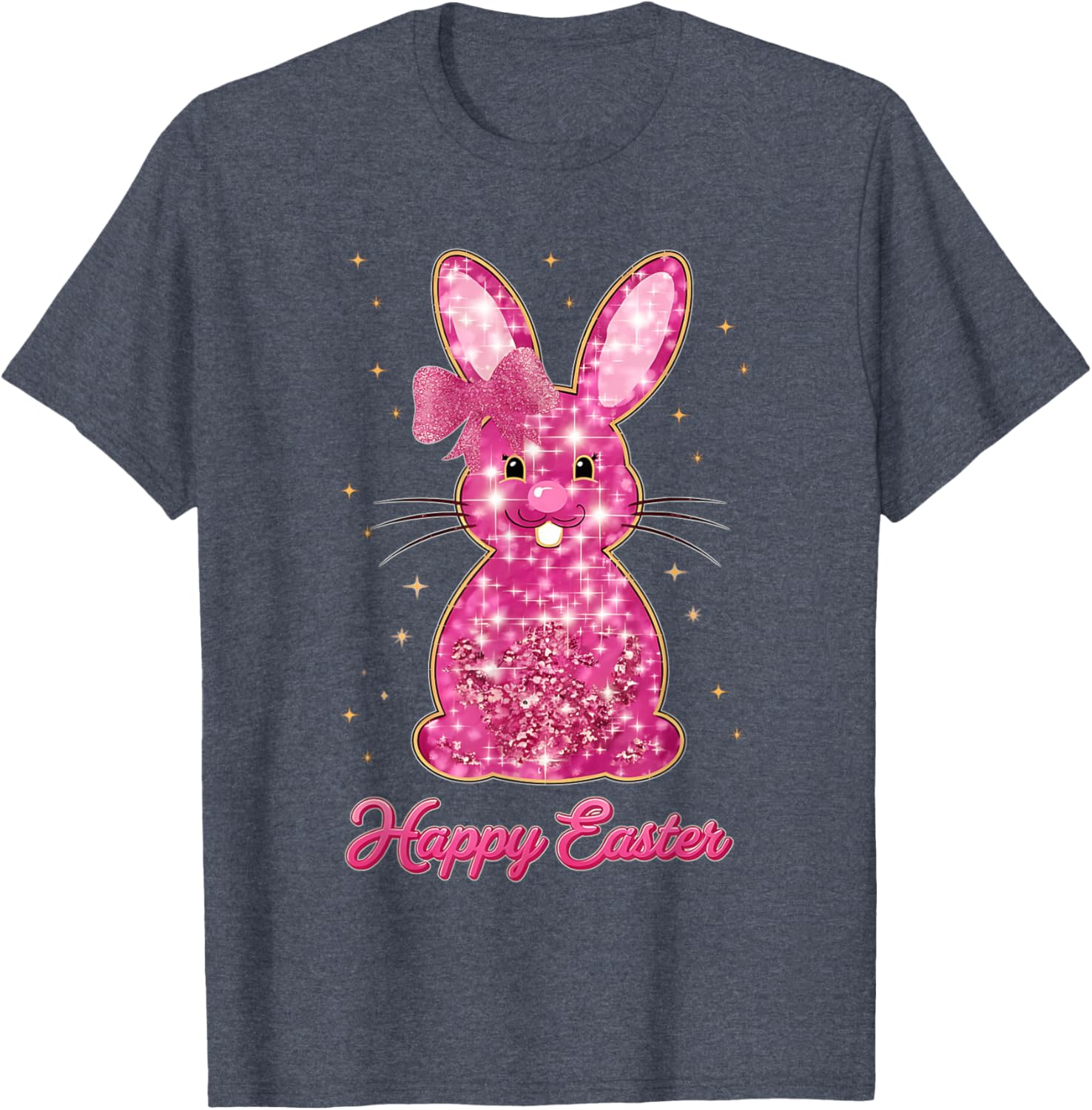 Easter Chinoiserie Floral Bunny With Cute Blue Bow Coquette T-Shirt