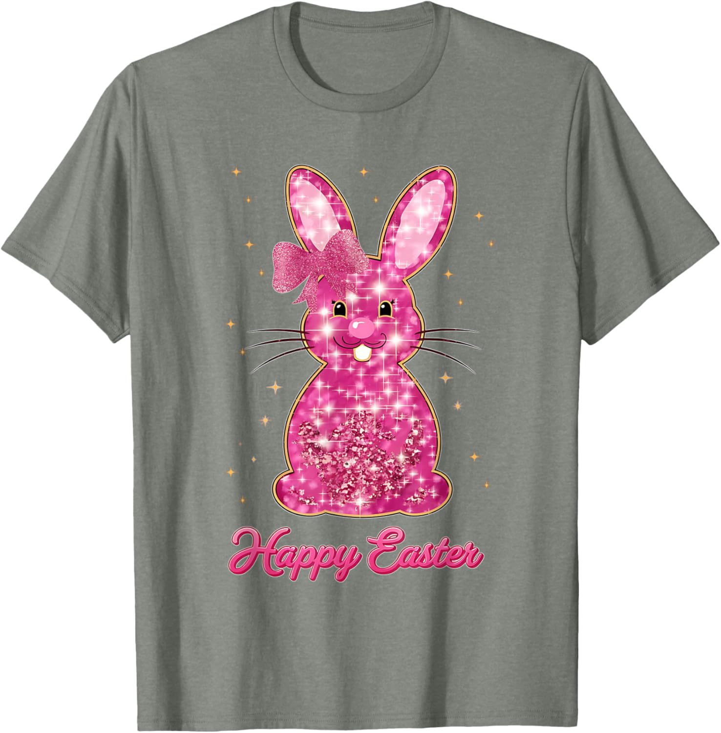 Easter Chinoiserie Floral Bunny With Cute Blue Bow Coquette T-Shirt