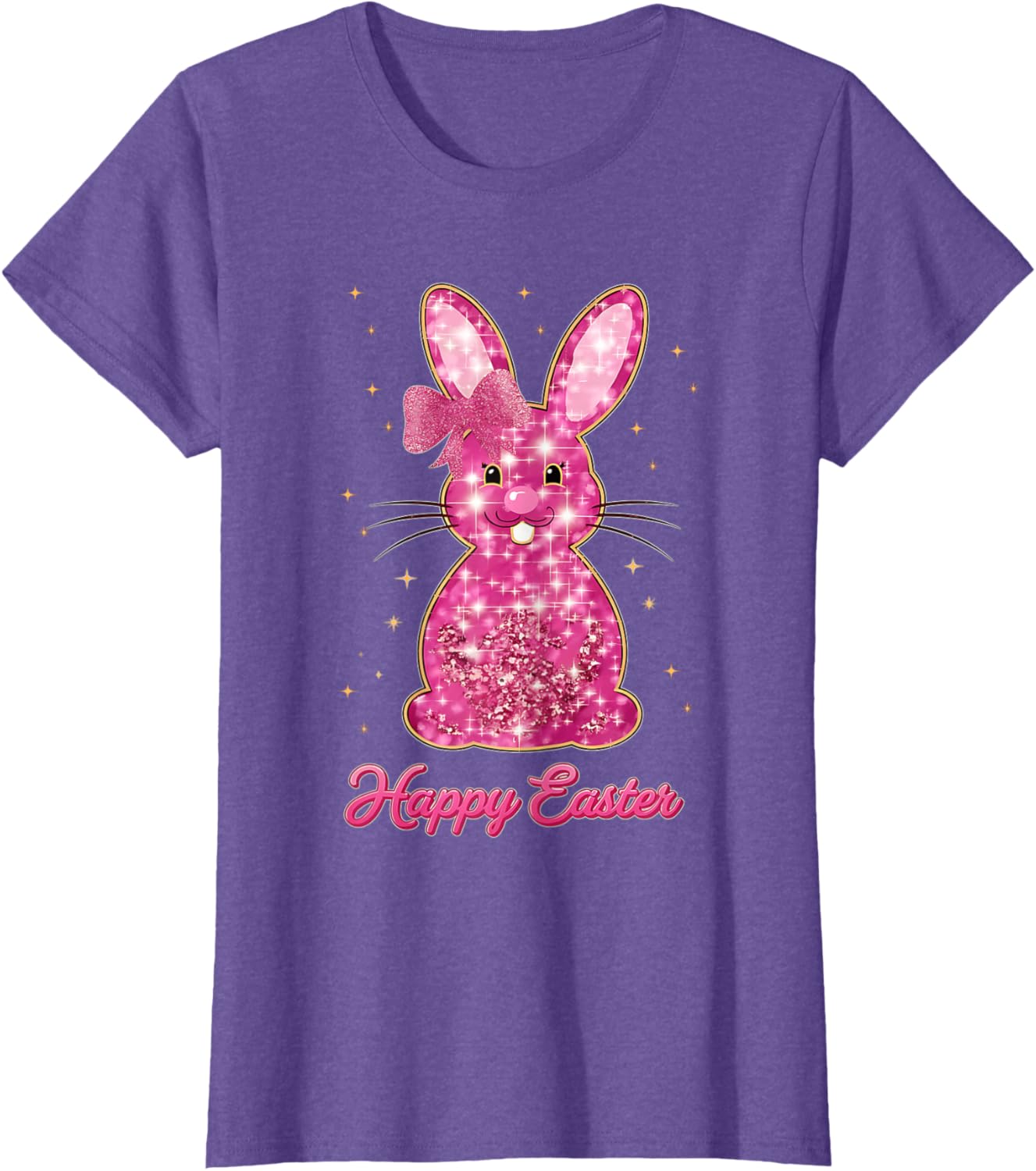 Easter Chinoiserie Floral Bunny With Cute Blue Bow Coquette T-Shirt