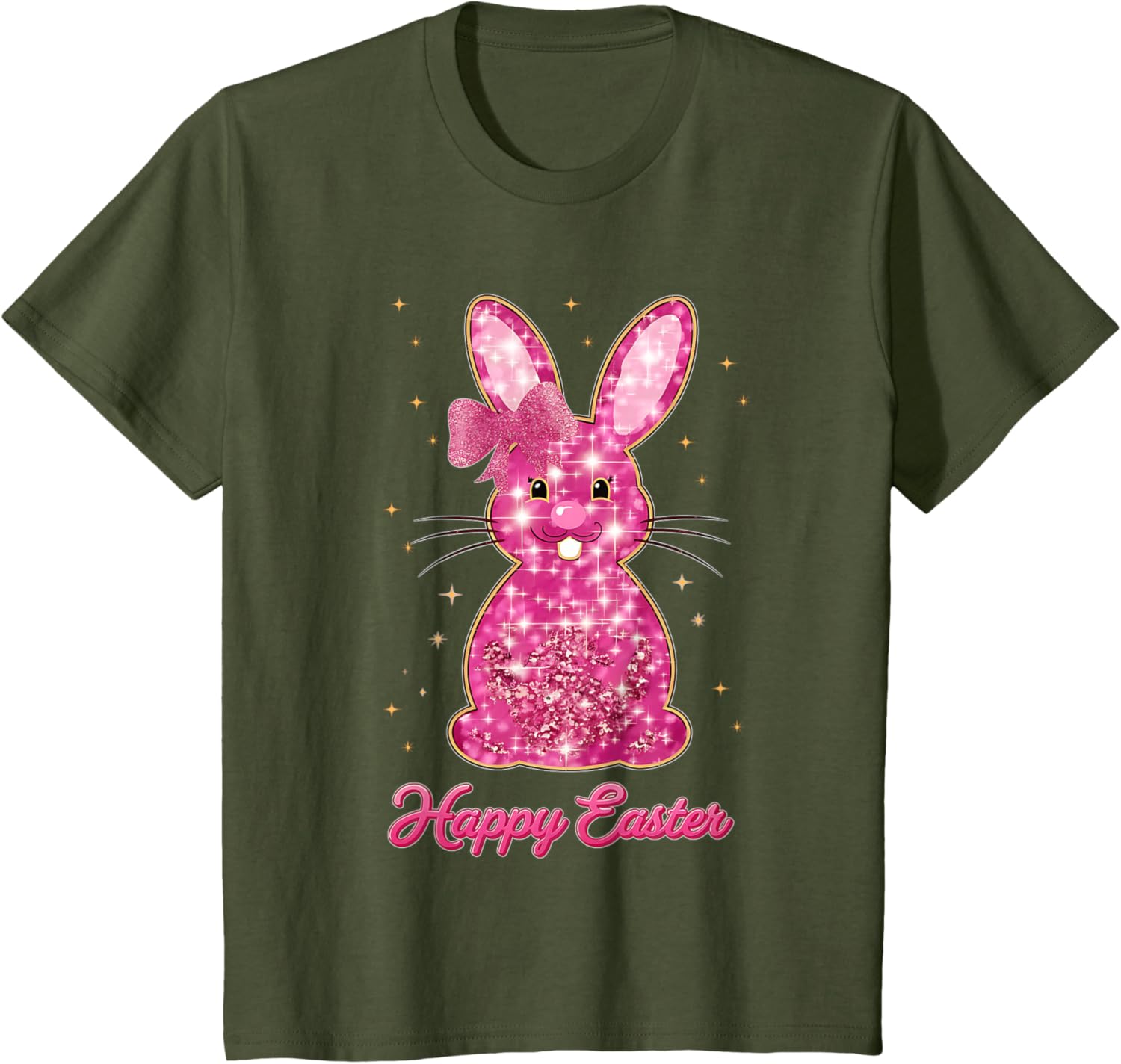 Easter Chinoiserie Floral Bunny With Cute Blue Bow Coquette T-Shirt