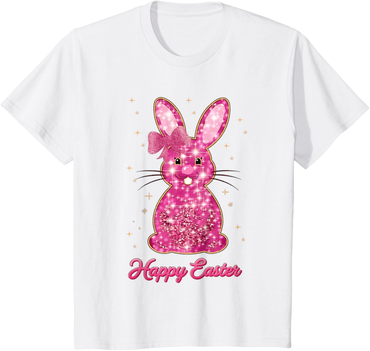 Easter Chinoiserie Floral Bunny With Cute Blue Bow Coquette T-Shirt